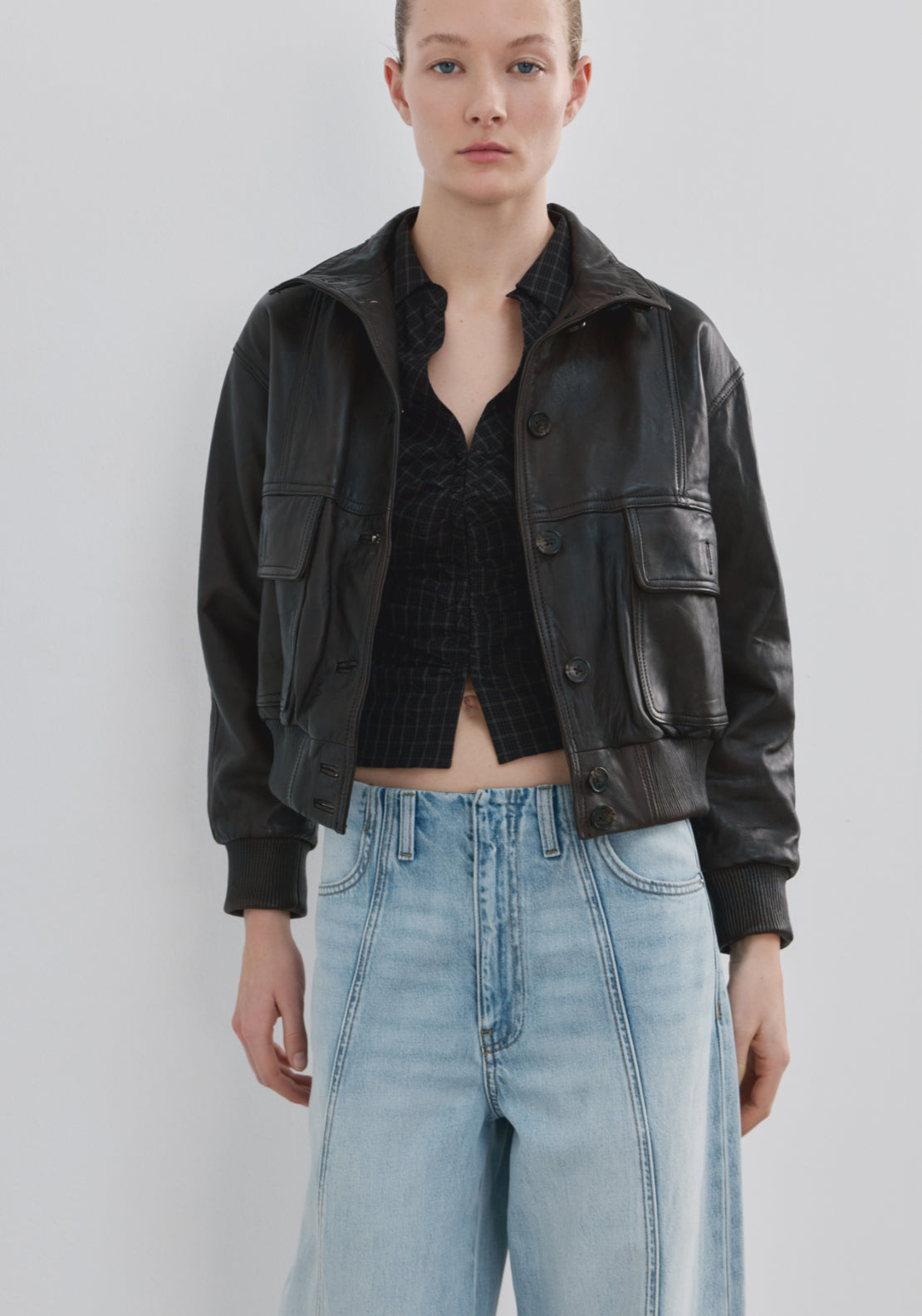 Balloon Jeans With Seams - Blue