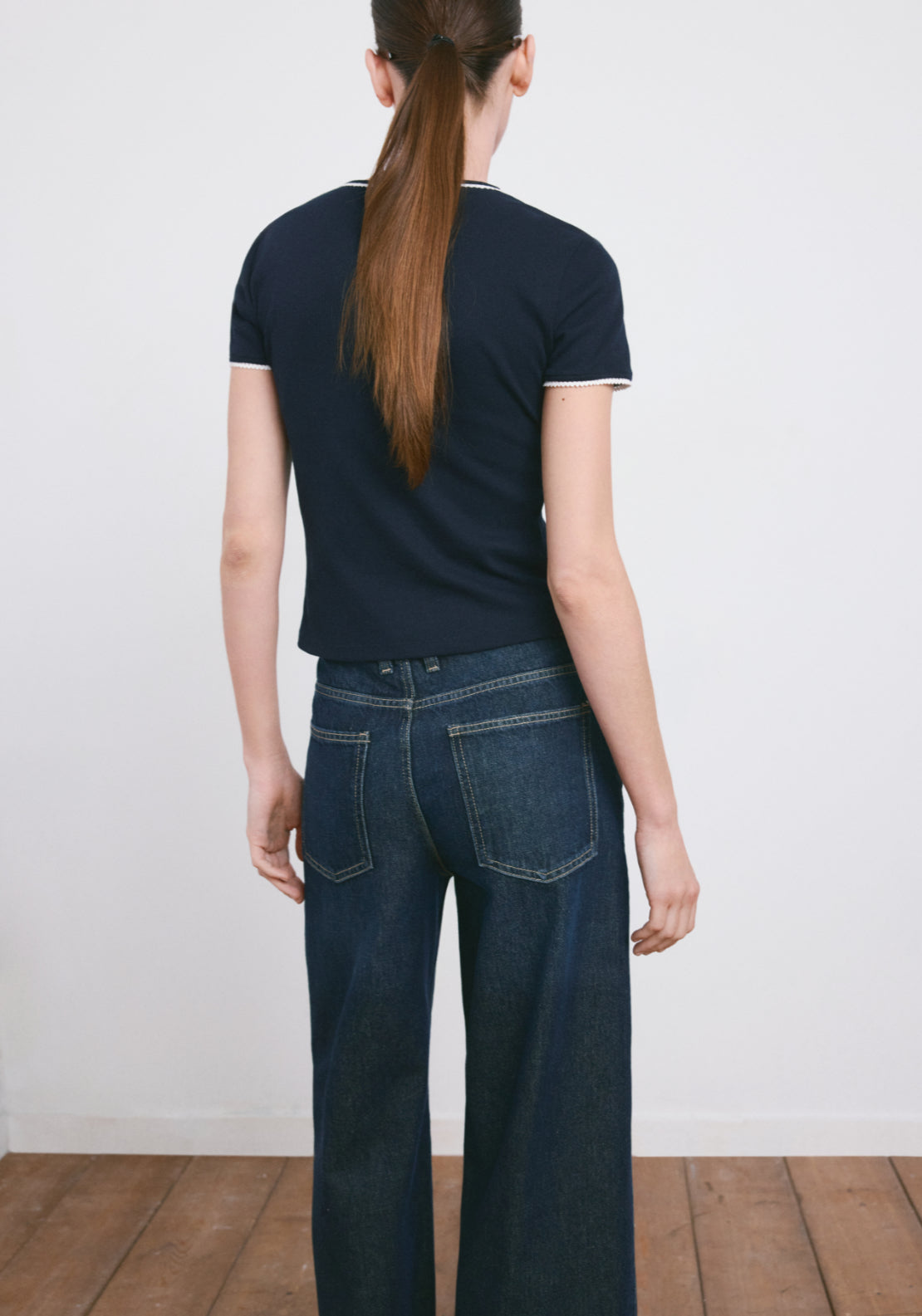 Contrast Trim T-Shirt - Blue