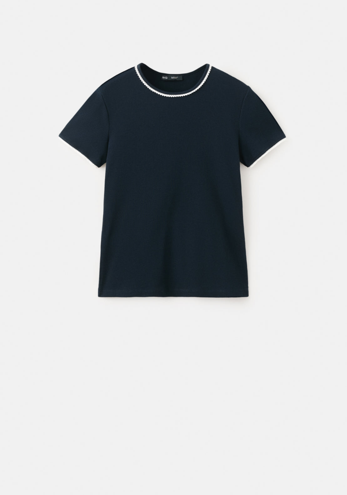 Contrast Trim T-Shirt - Blue