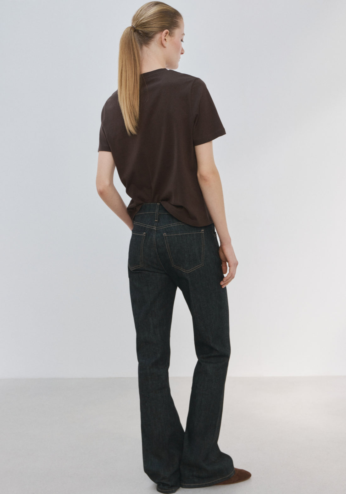 Printed Cotton Blend T-Shirt - Brown