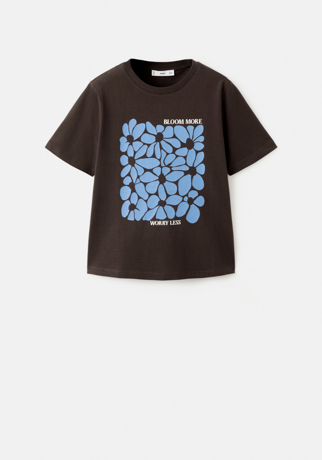 Printed Cotton Blend T-Shirt - Brown