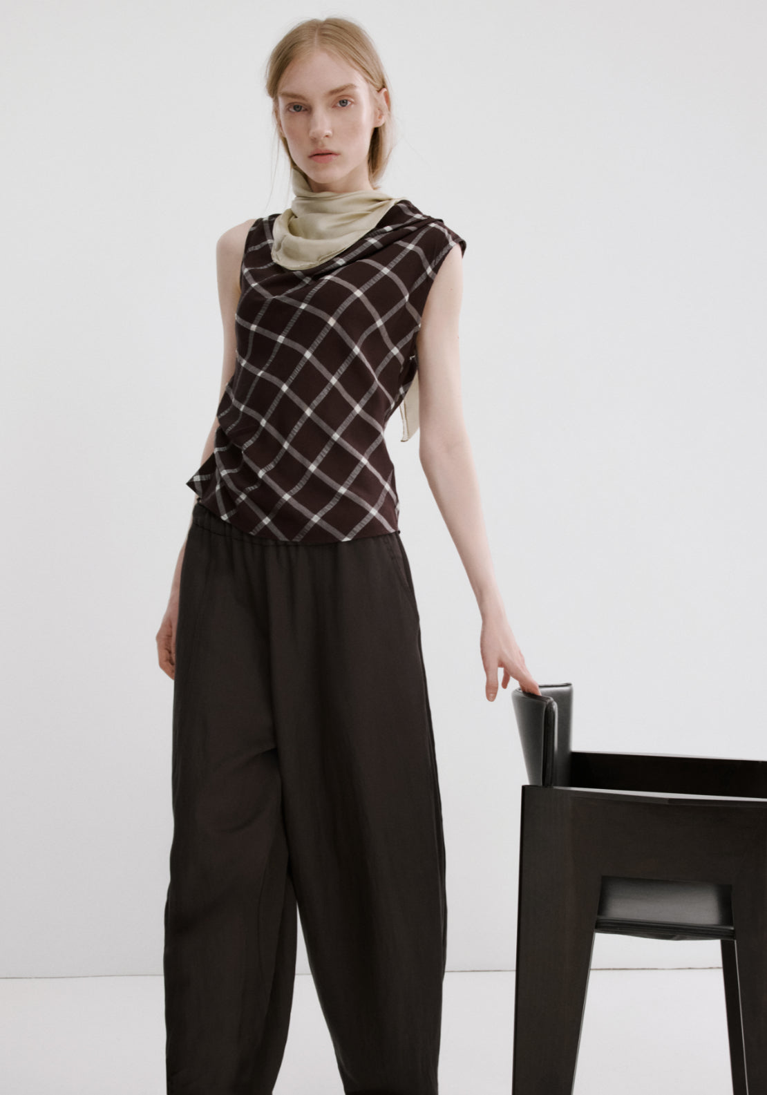 Mid Rise Lyocell Trousers - Purple