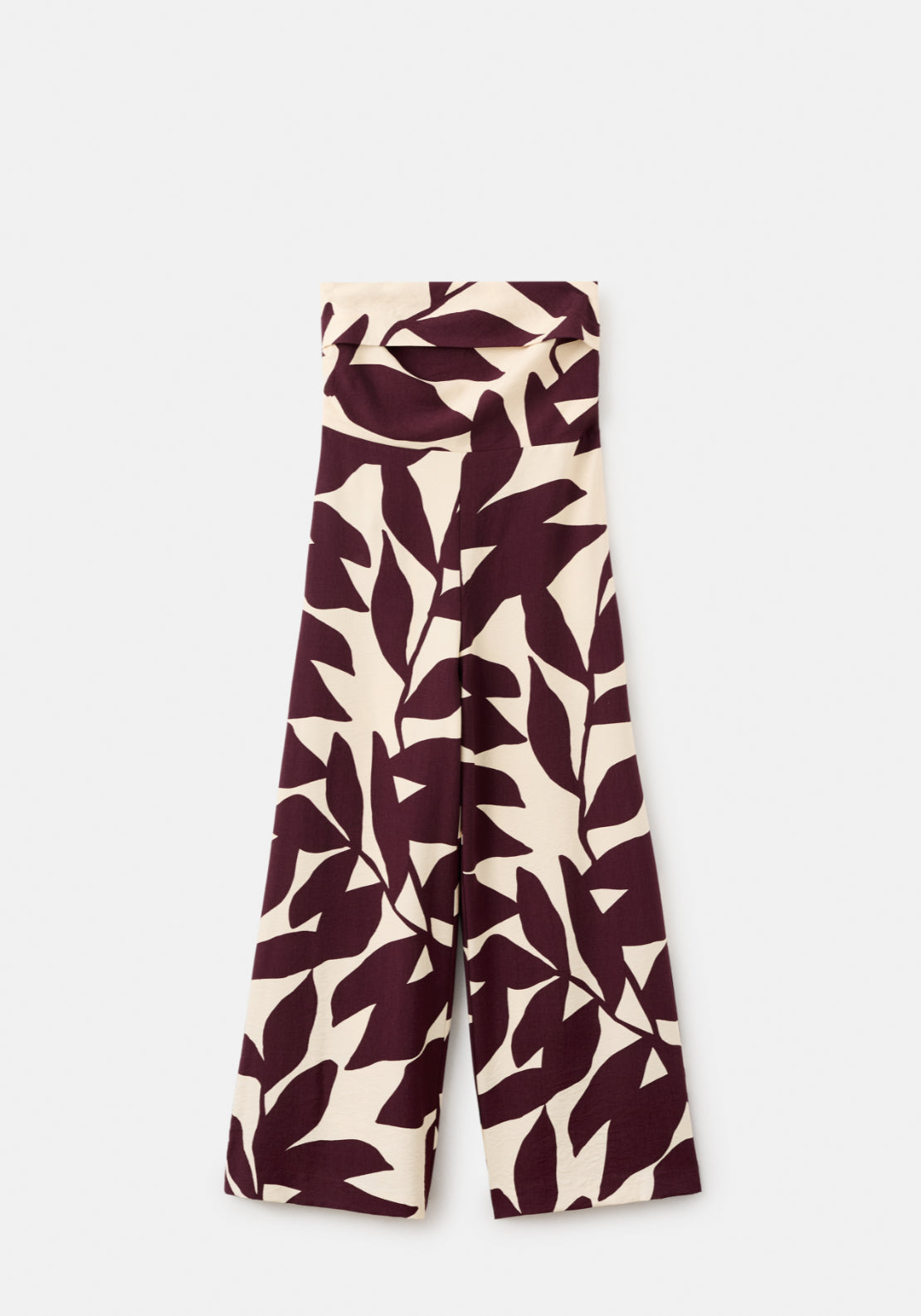 Printed Strapless Jumpsuit - Cream