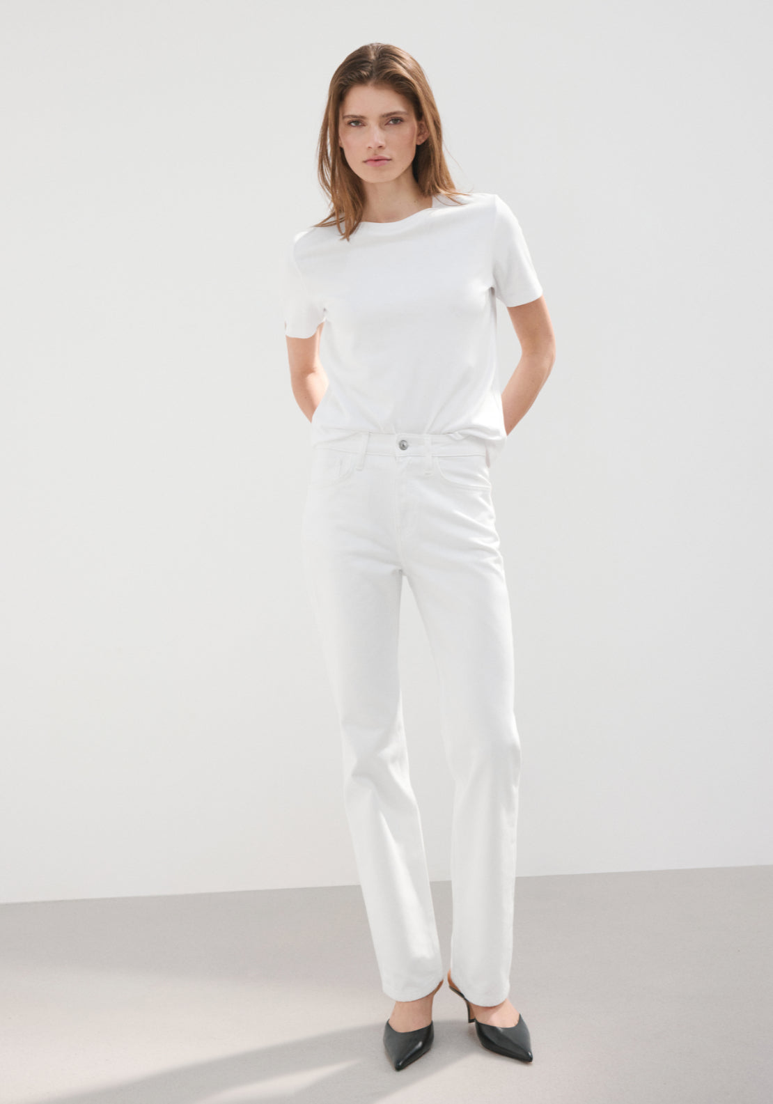 Matilda High Rise Straight Jeans - White