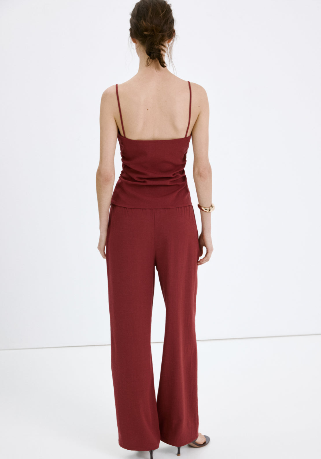 Bow Straight Trousers - Red