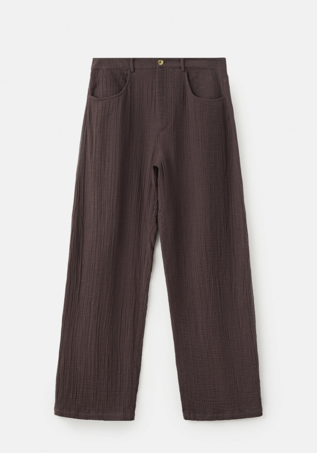 Balloon Cotton Trousers - Brown
