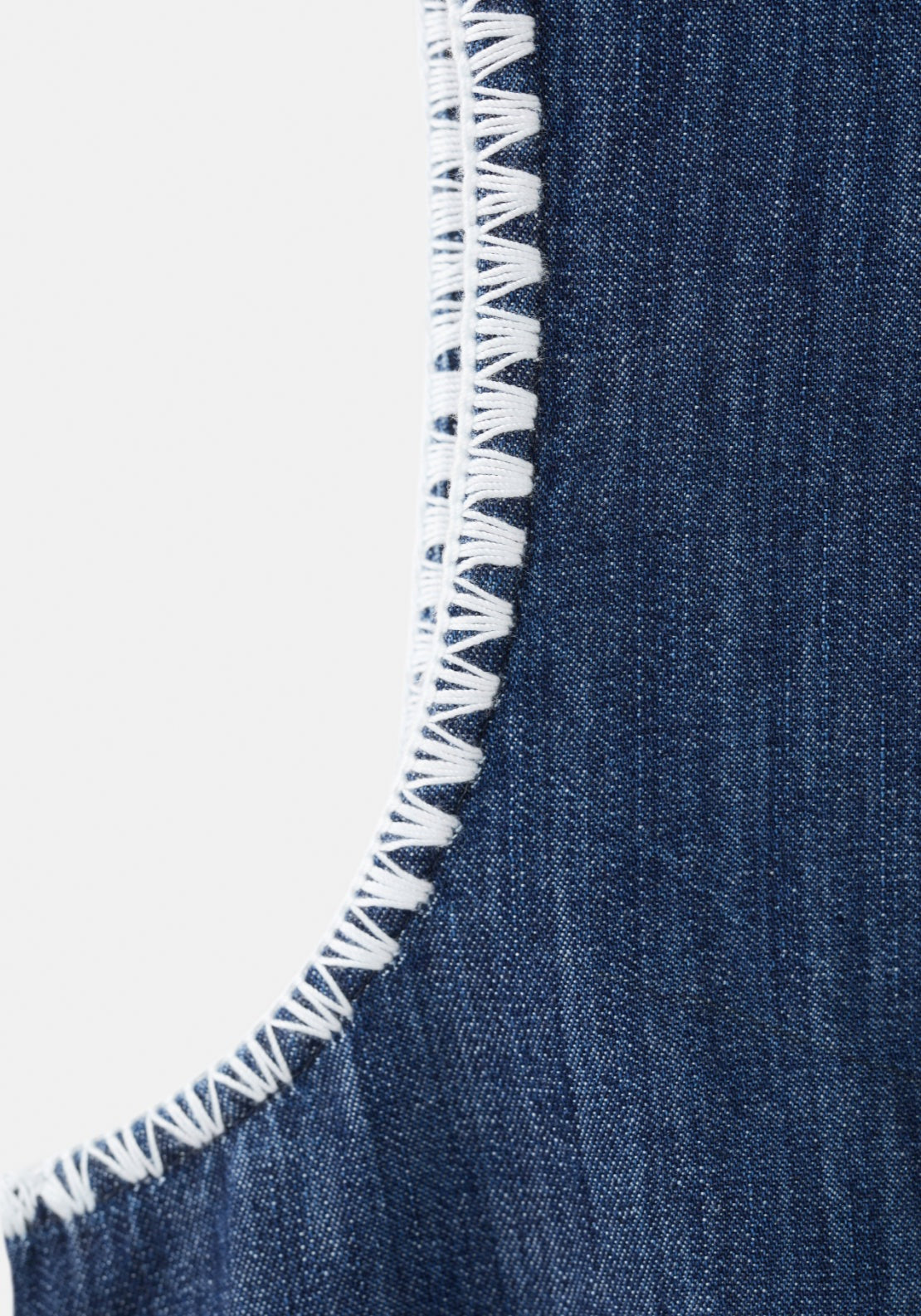 Contrast Trim Denim Top - Denim Blue