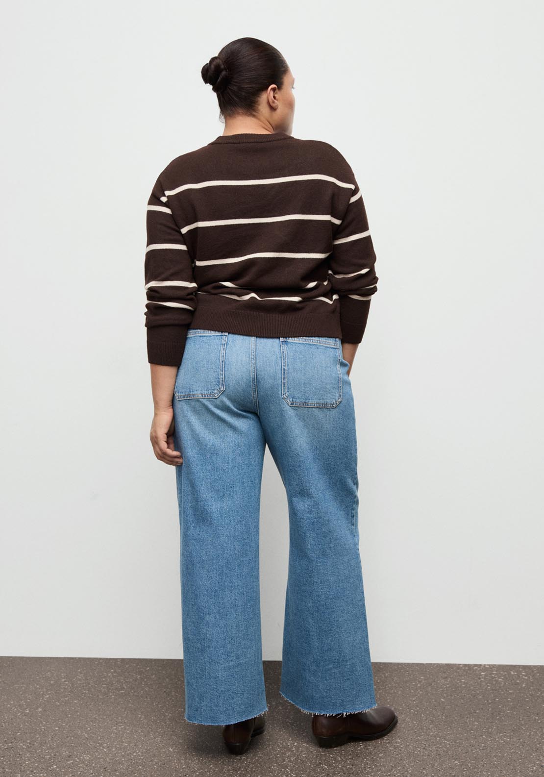 Mango Catherin High Rise Culotte Jeans - Open Blue 6 Shaws Department Stores