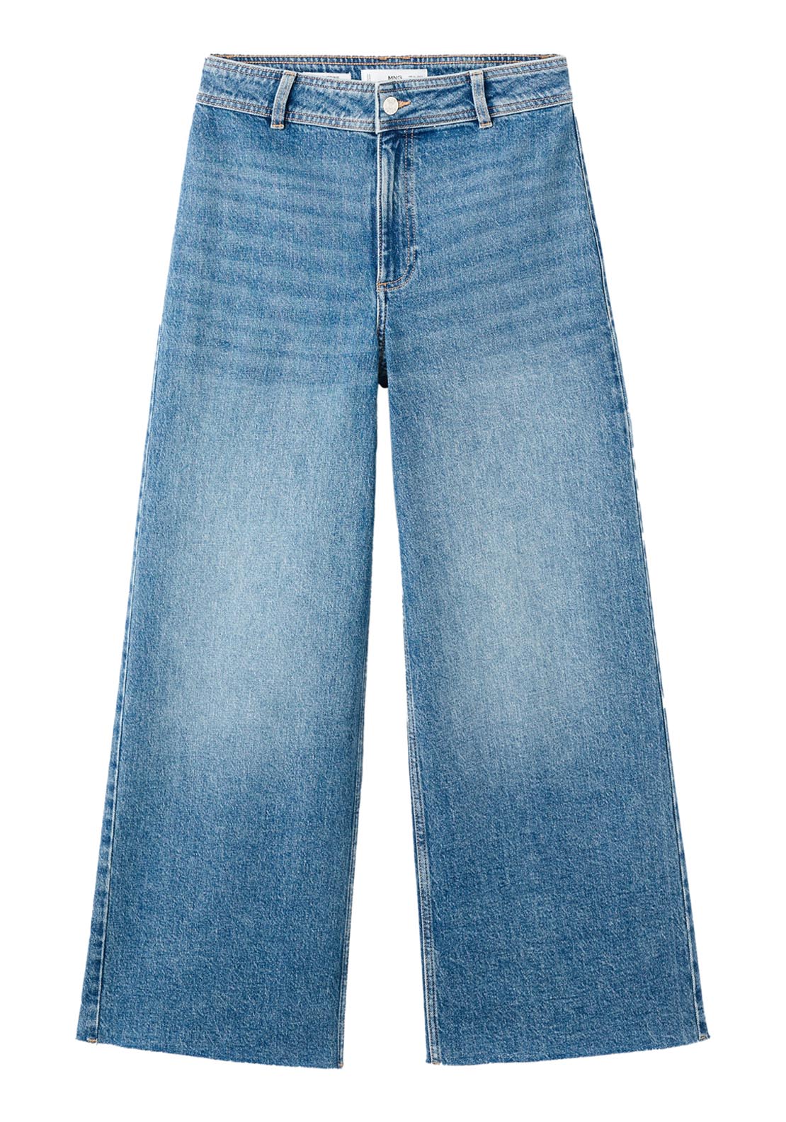 Mango Catherin High Rise Culotte Jeans - Open Blue 10 Shaws Department Stores