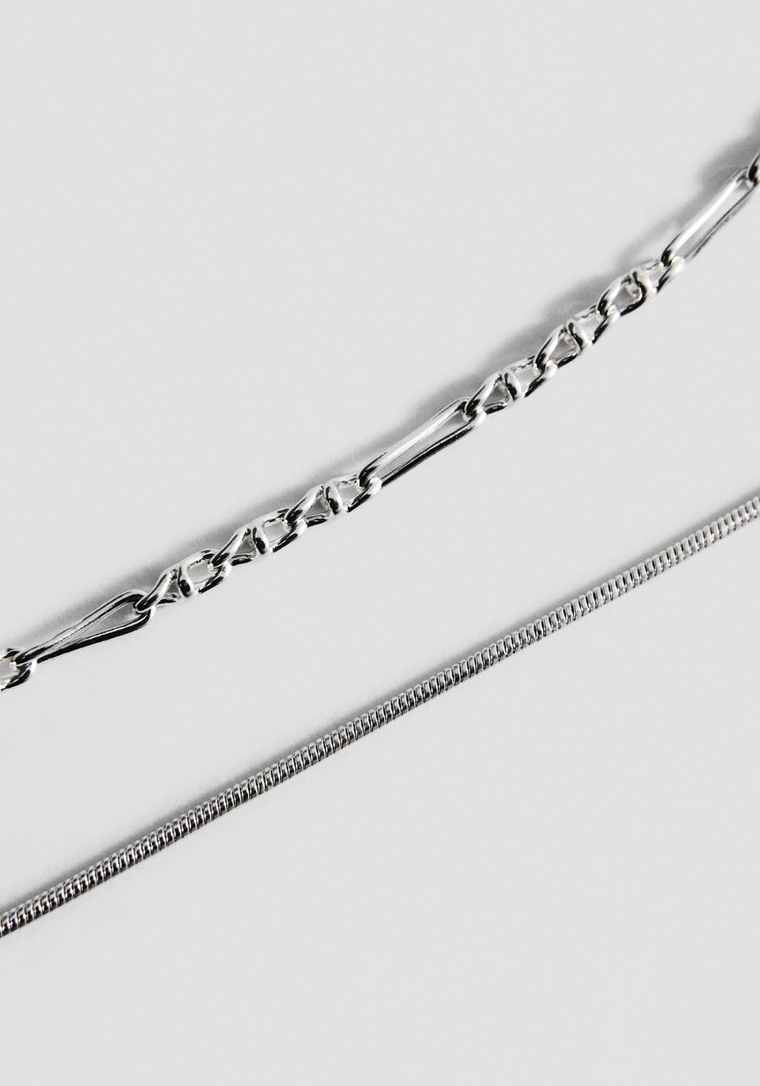 Mixed Double Necklace - Silver