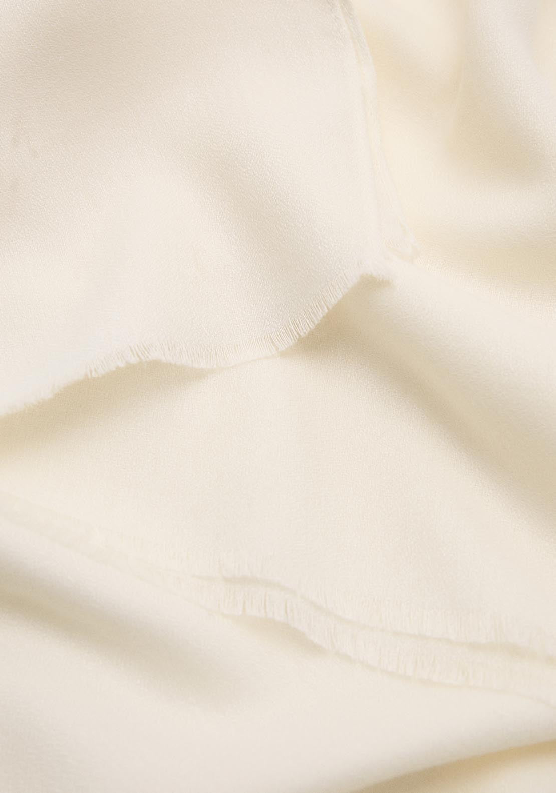 Frayed Edge Scarf - Beige