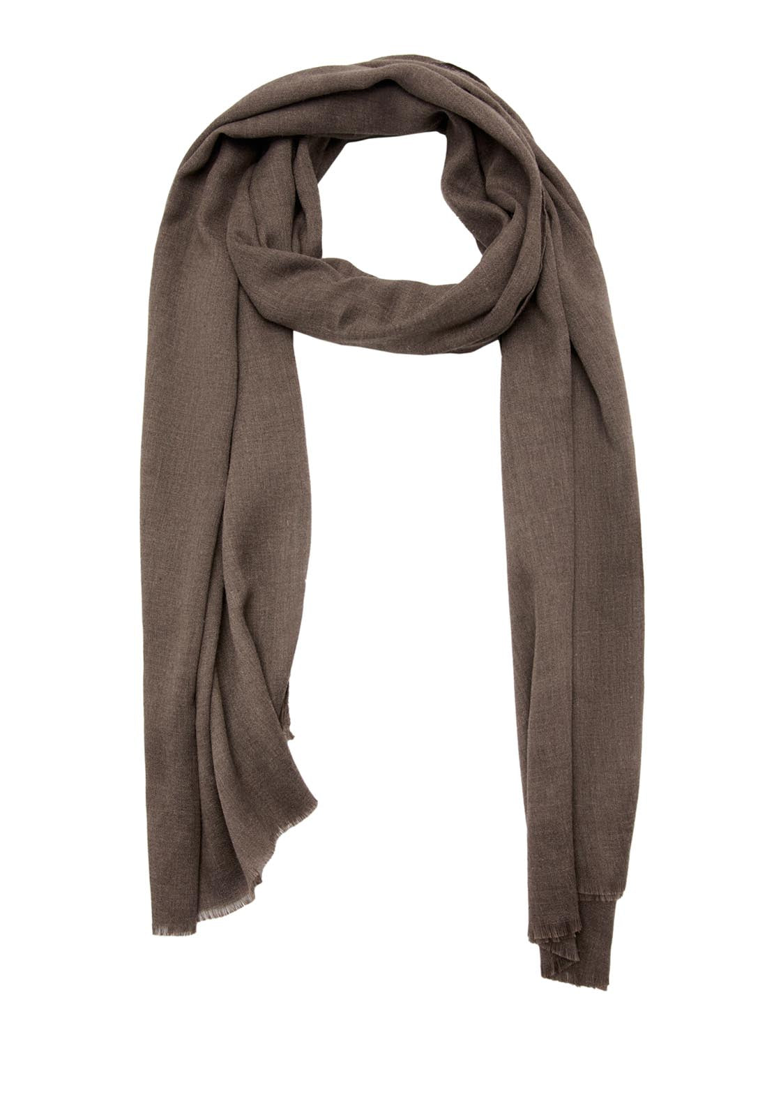 Frayed Edge Scarf - Brown
