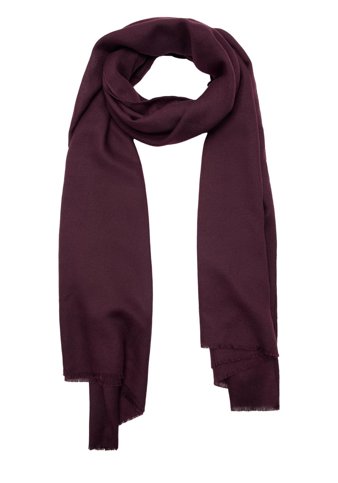 Frayed Edge Scarf - Burgundy