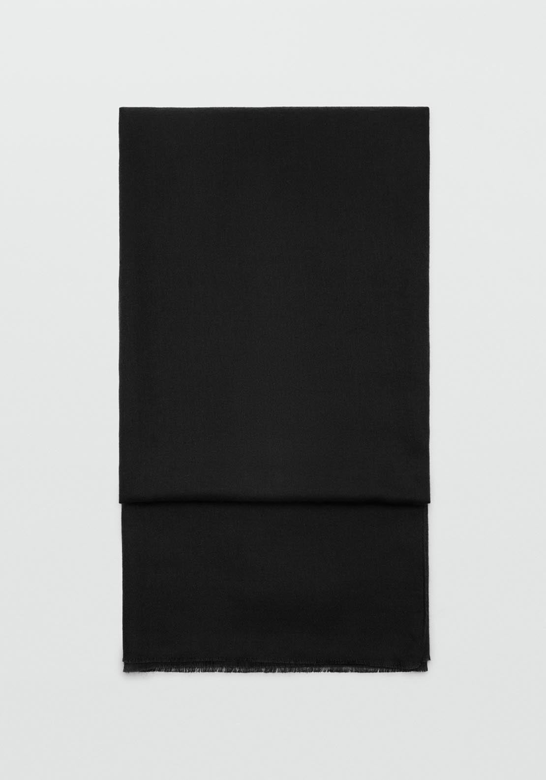Frayed Edge Scarf - Black