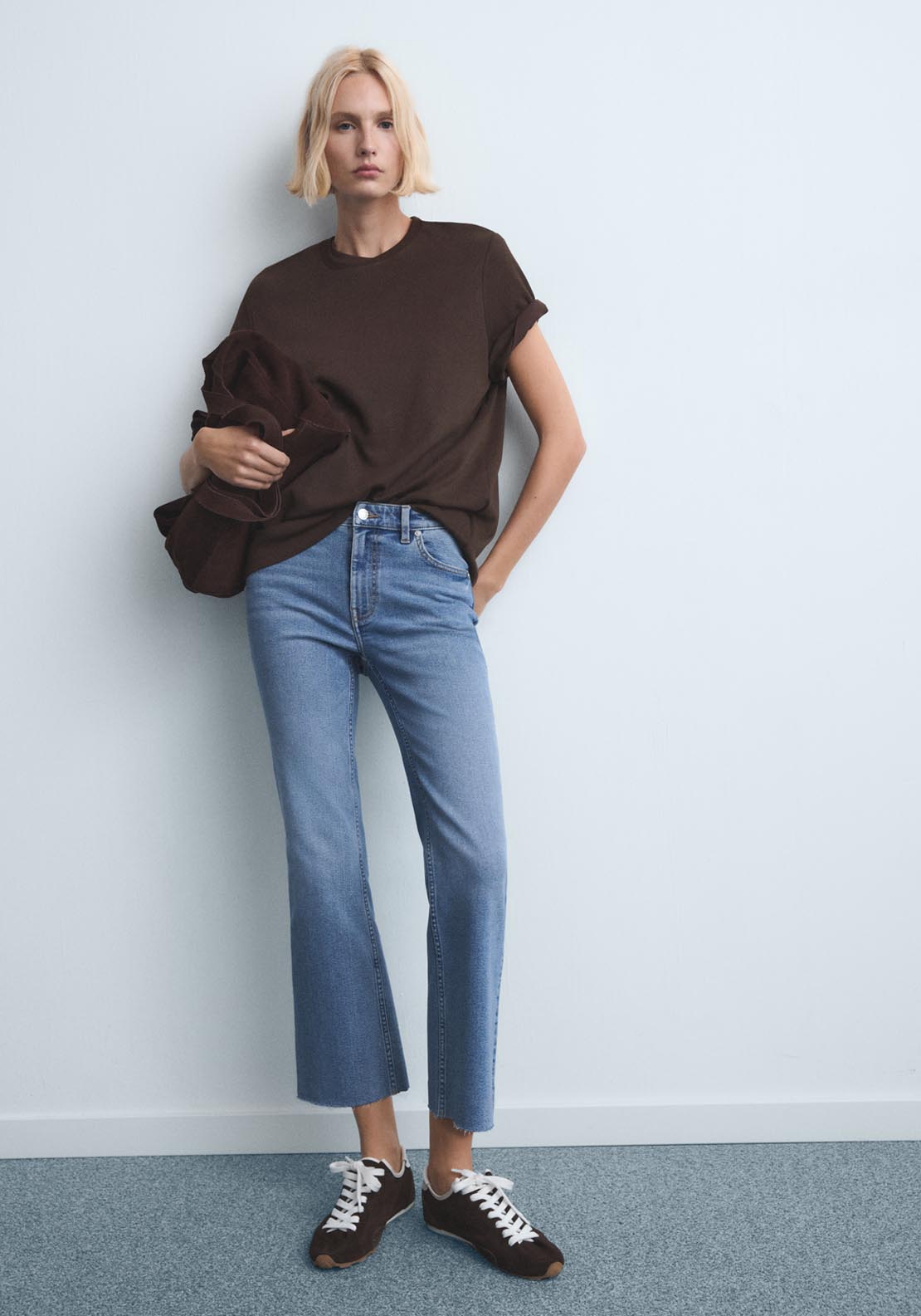 Mango Sienna Cropped Flared Jeans - Blue 5 Shaws Department Stores