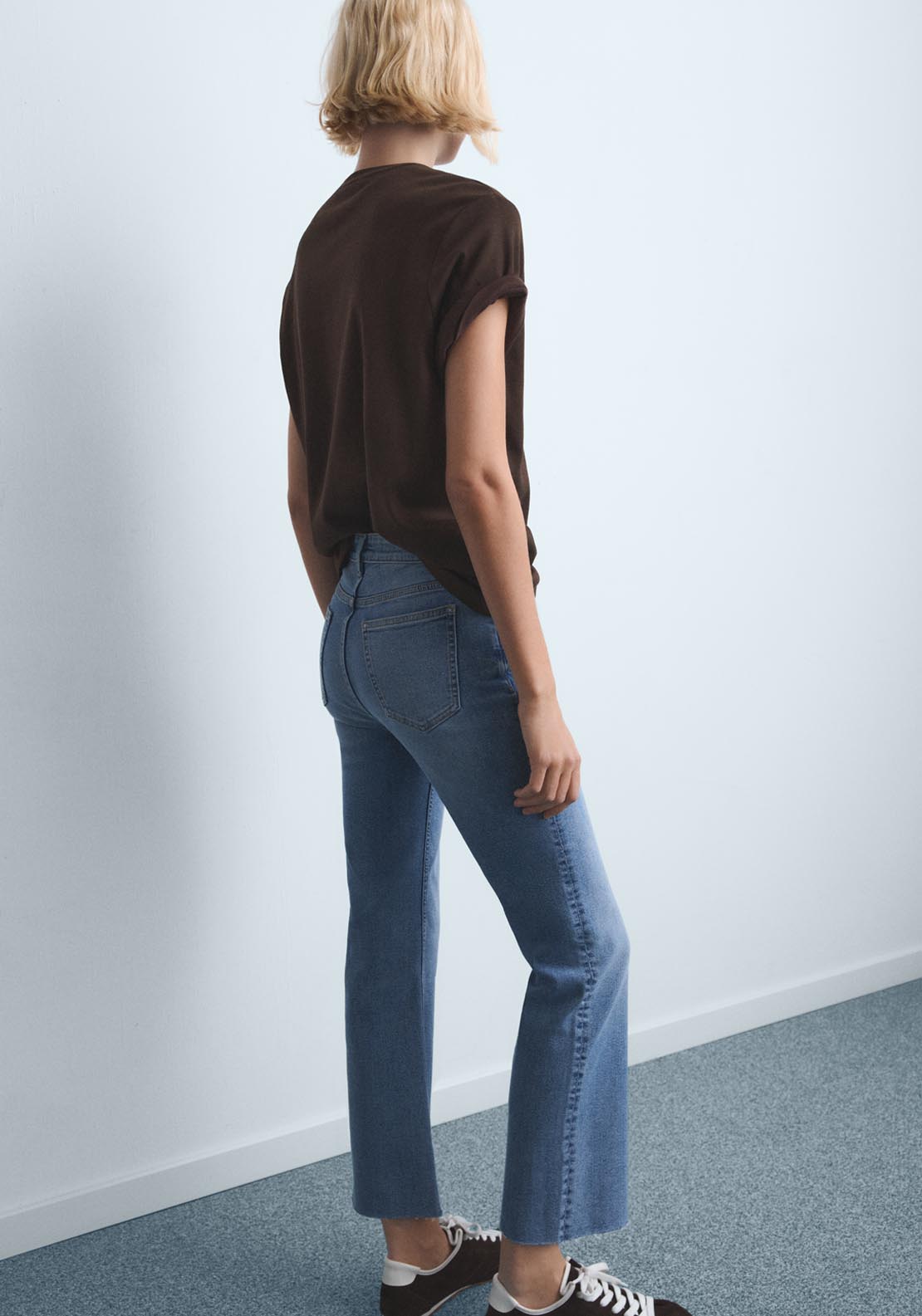 Mango Sienna Cropped Flared Jeans - Blue 2 Shaws Department Stores