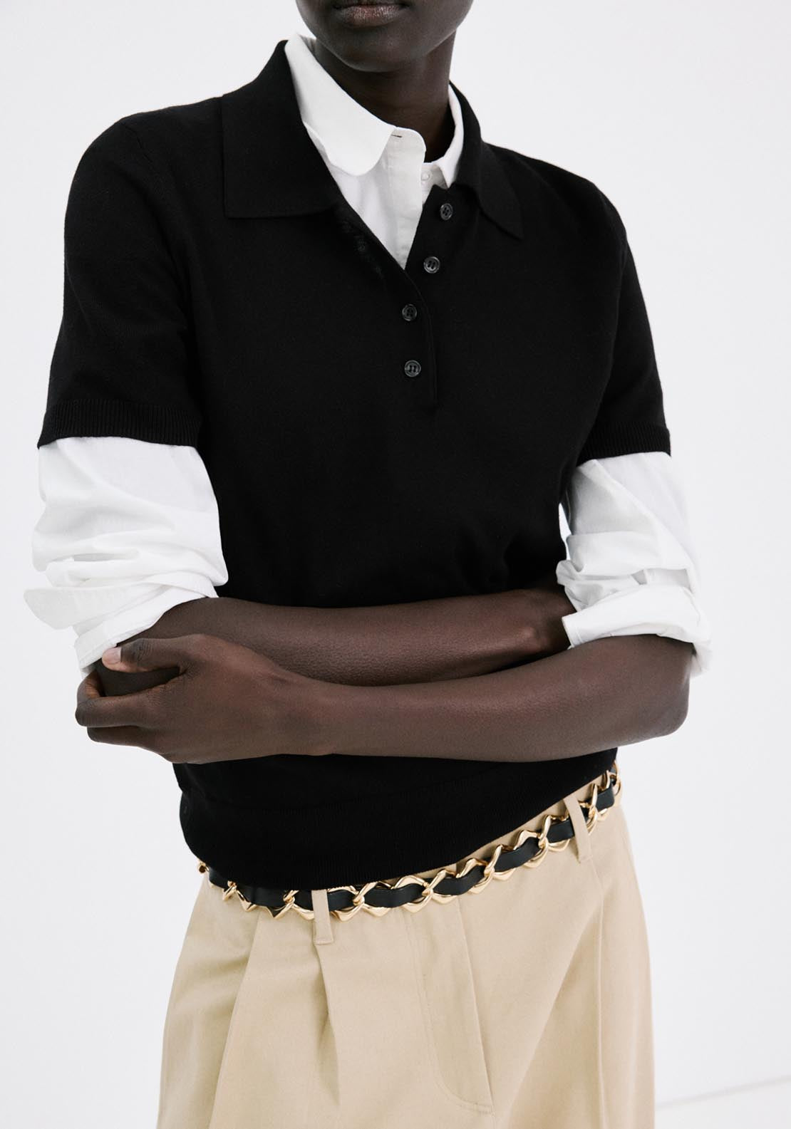 Polo Neck Sweater - Black