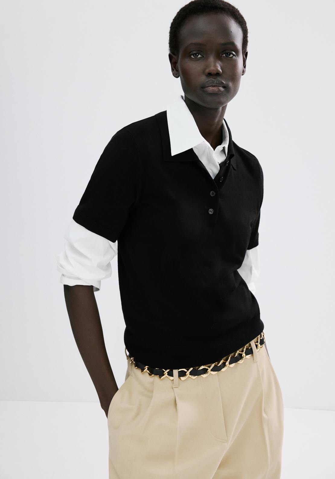 Polo Neck Sweater - Black