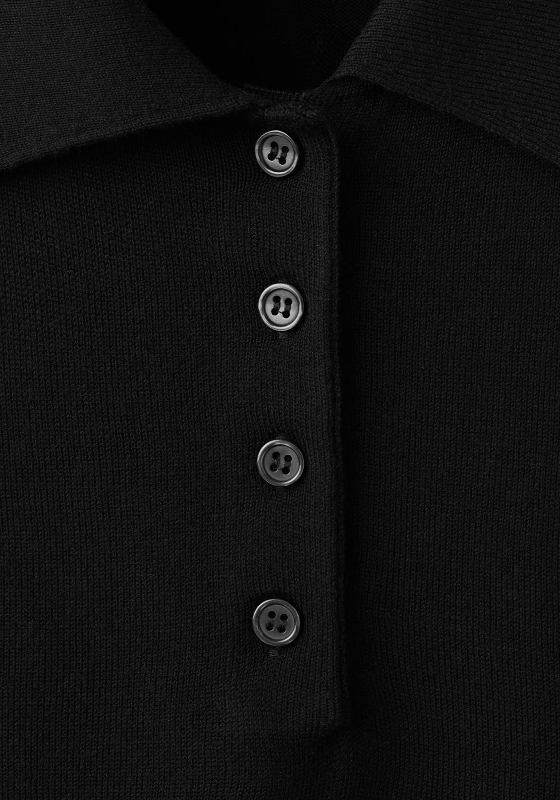 Polo Neck Sweater - Black