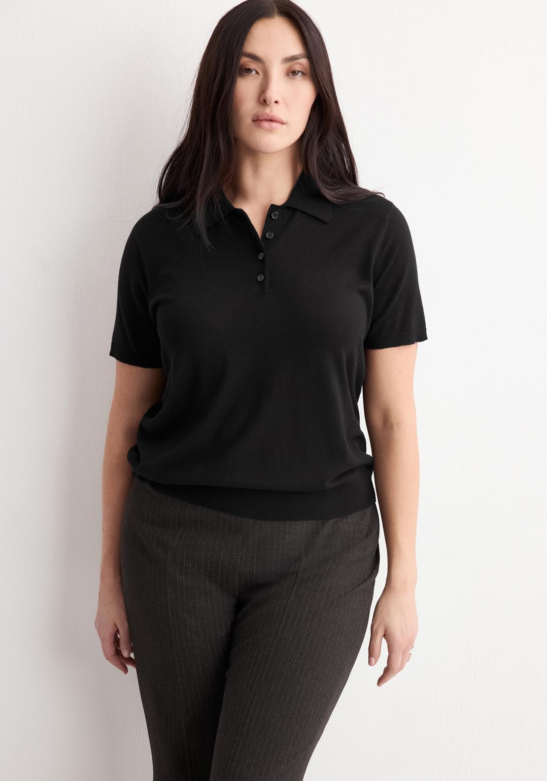 Polo Neck Sweater - Black