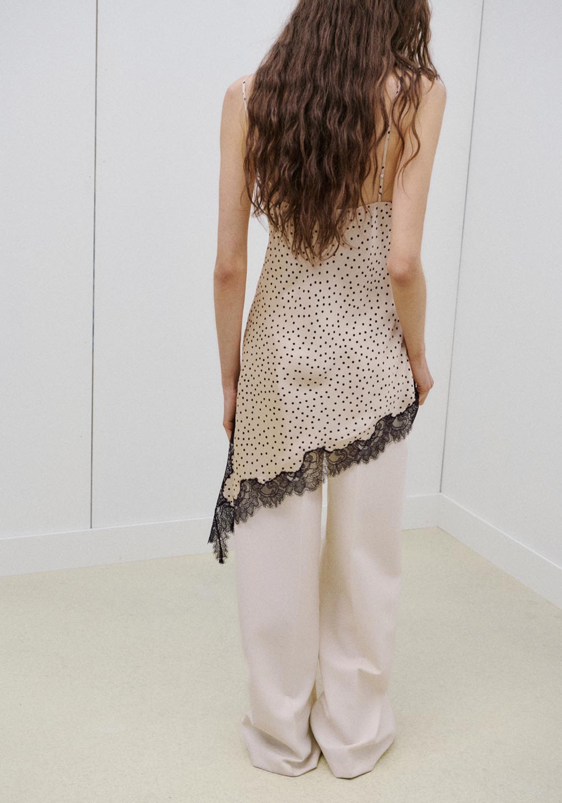 Polka Dots Lace Top - Cream