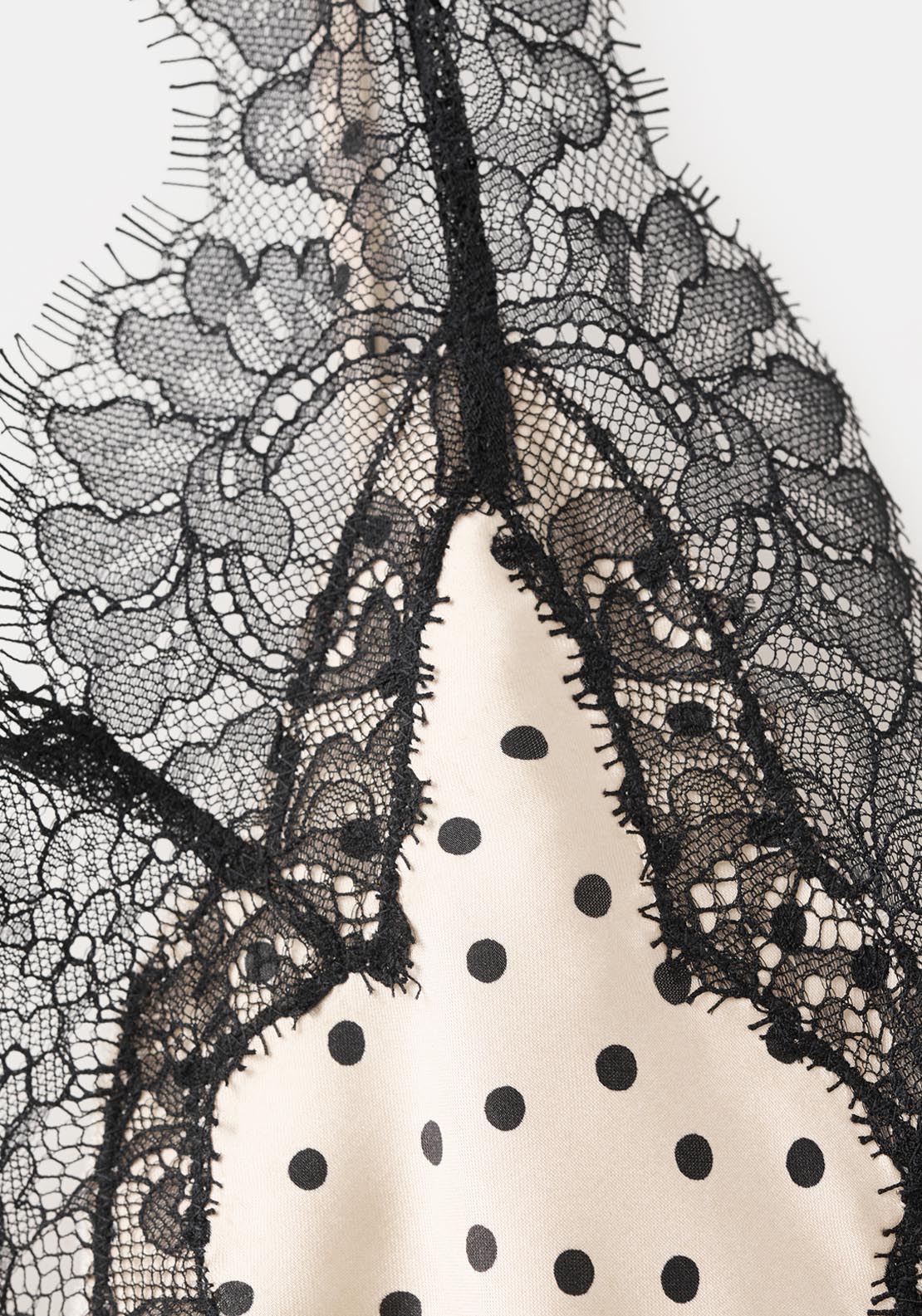 Polka Dots Lace Top - Cream