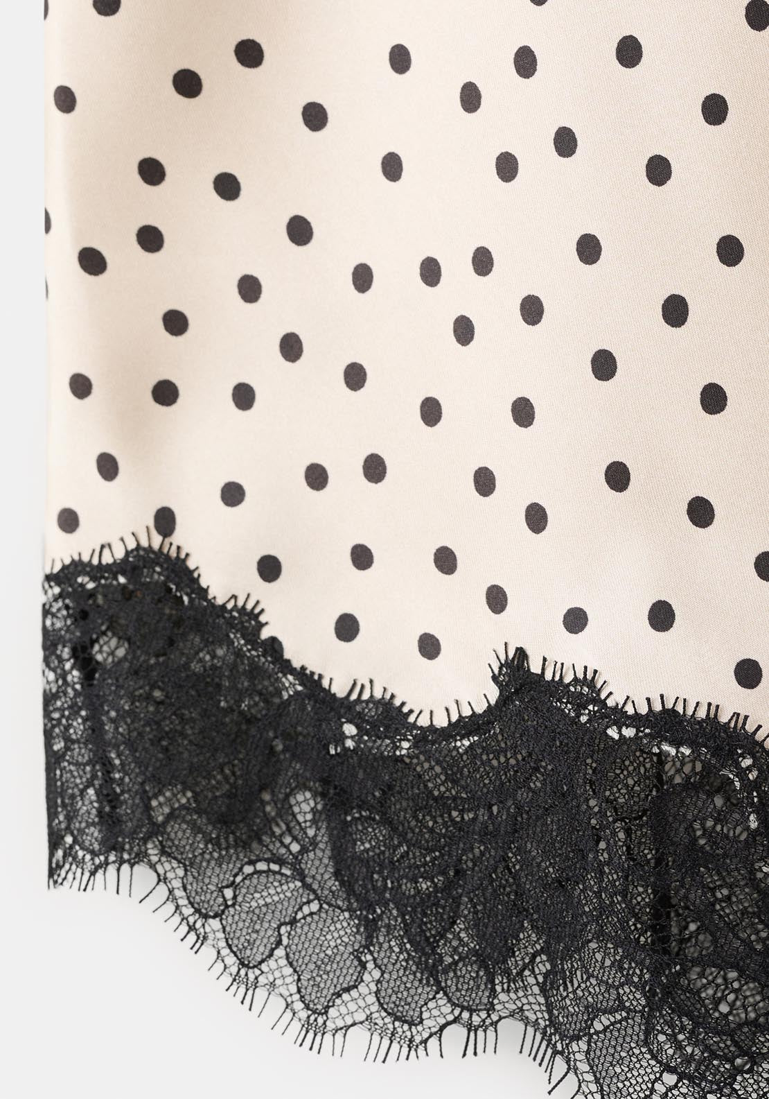 Polka Dots Lace Top - Cream