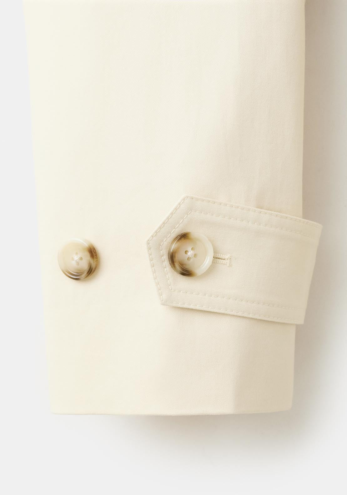 Funnel Neck Belted Trench Coat - Cream