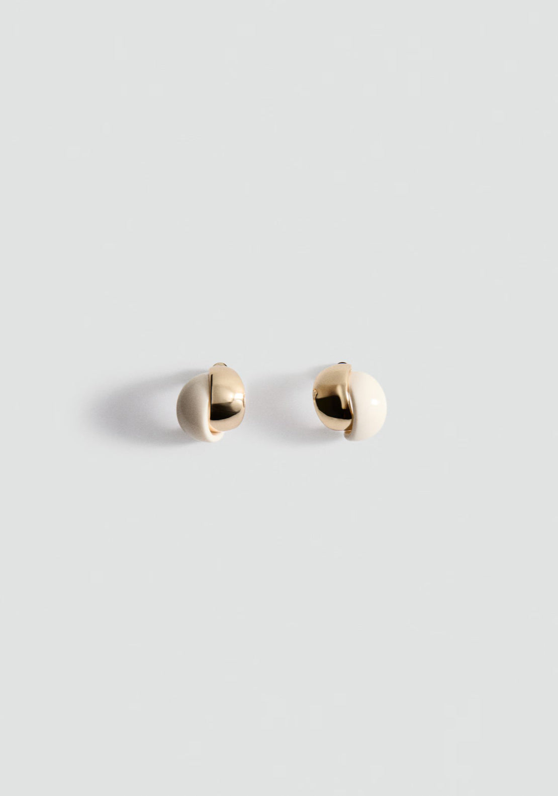 Mixed Resin Earrings - Cream