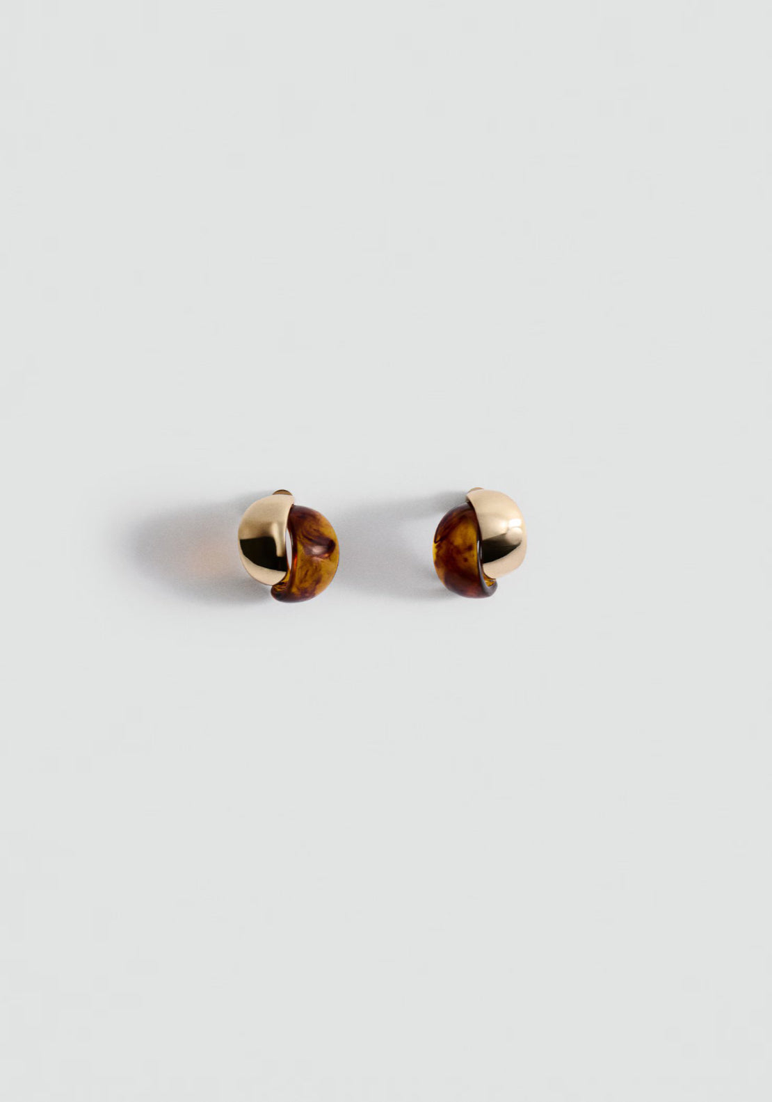 Mixed Resin Earrings - Gold
