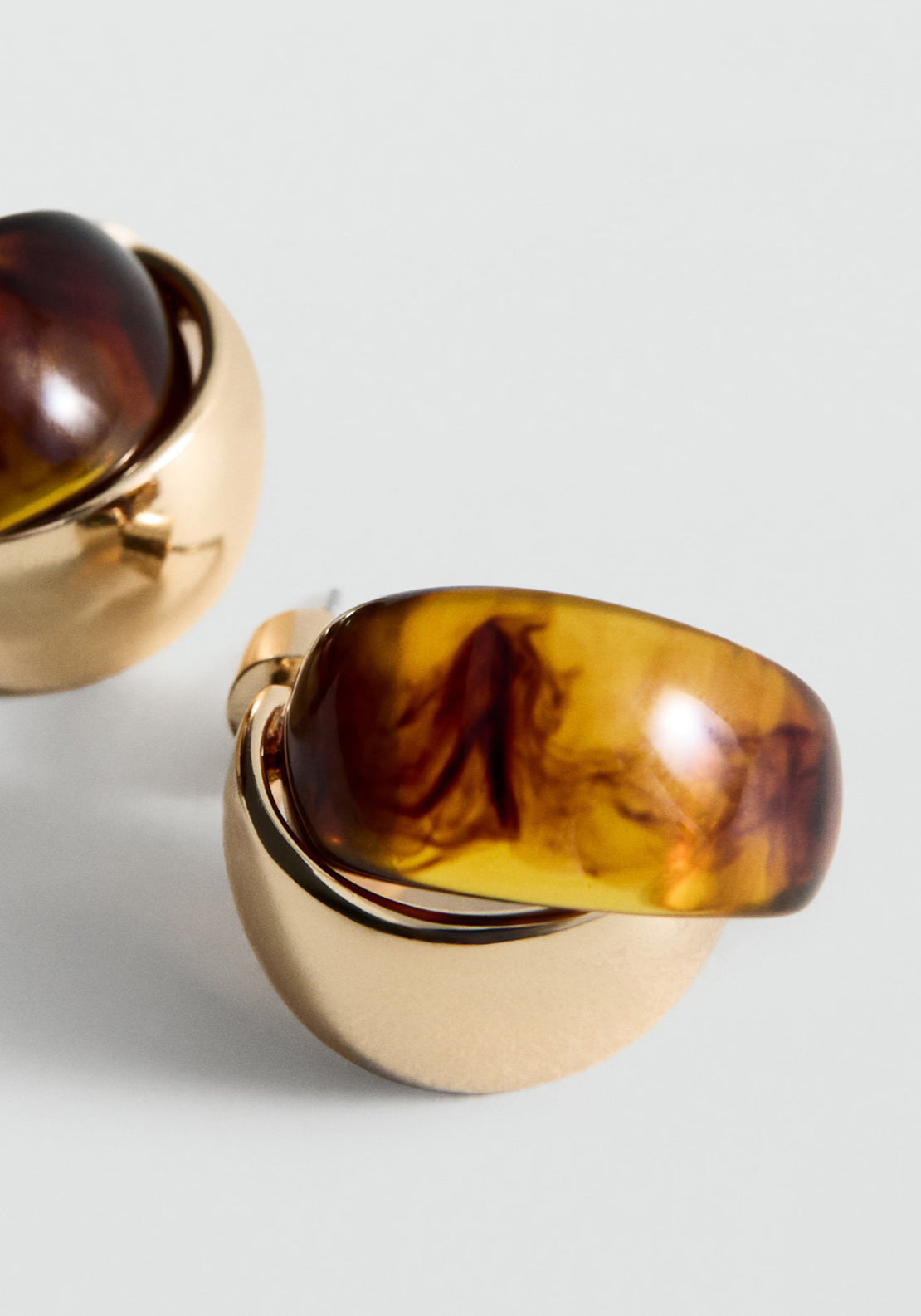 Mixed Resin Earrings - Gold