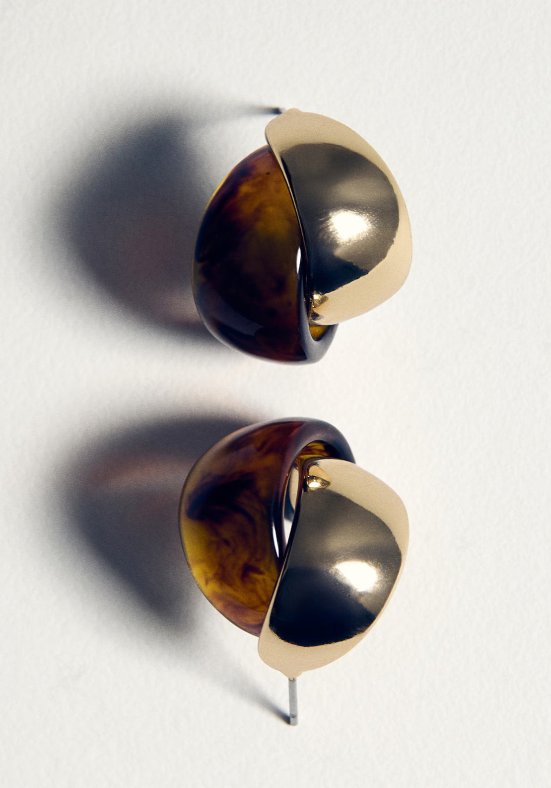 Mixed Resin Earrings - Gold