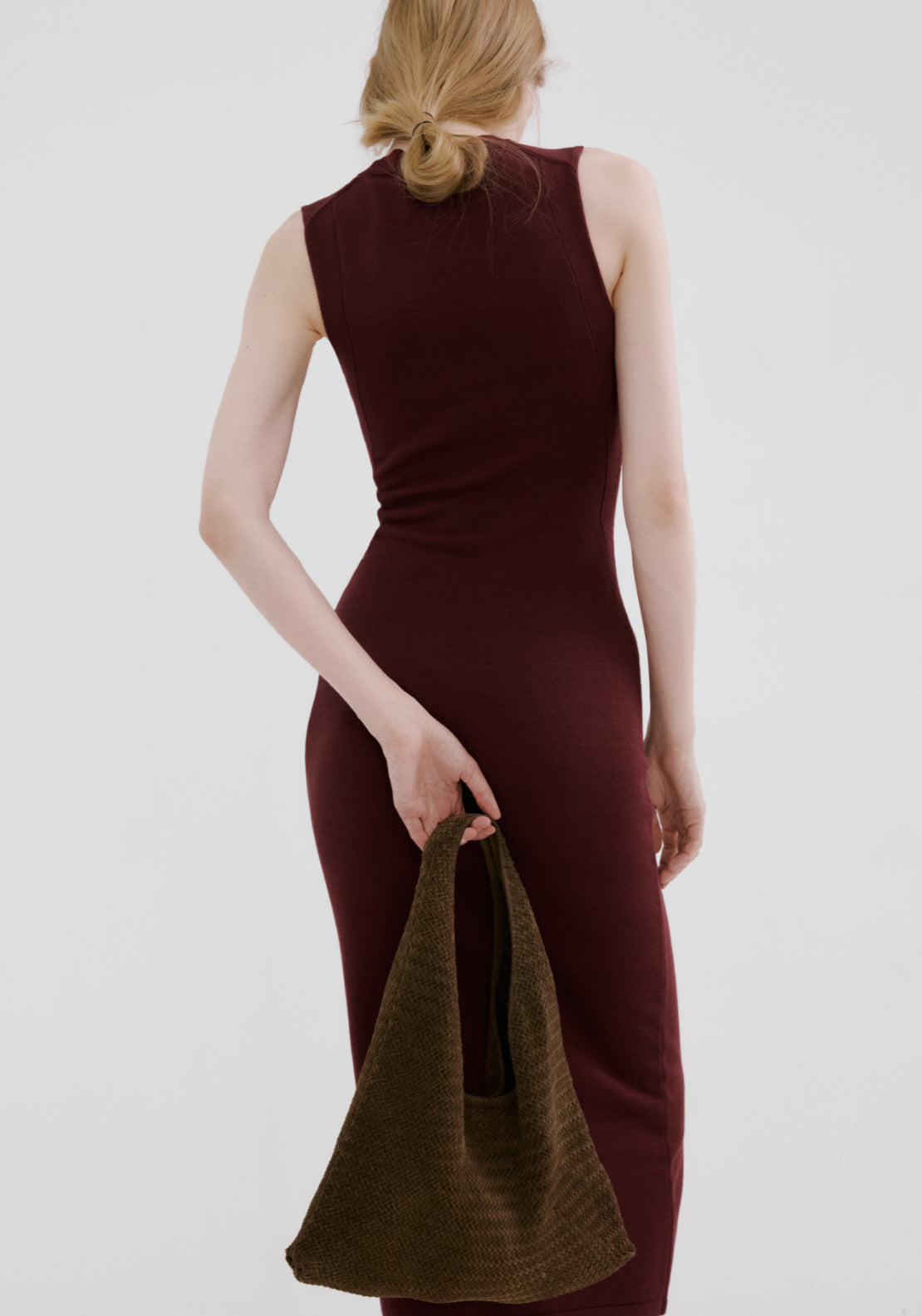 Knit Midi Dress - Burgundy