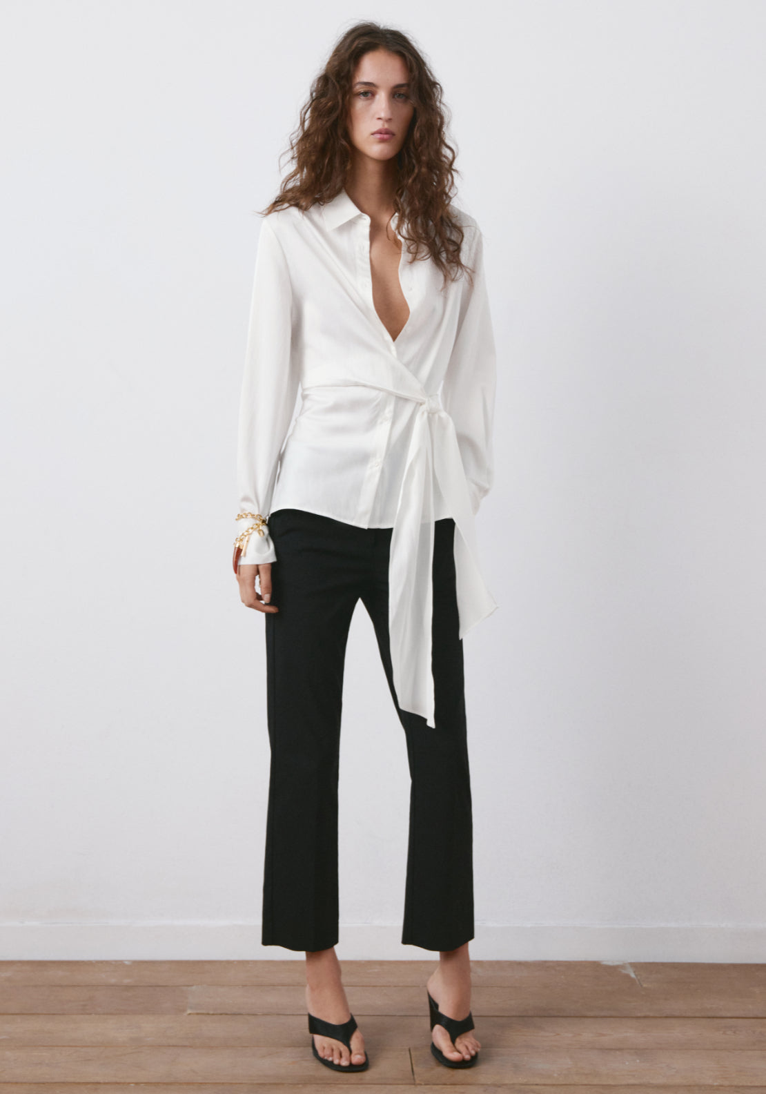 Side Knot Blouse - Cream