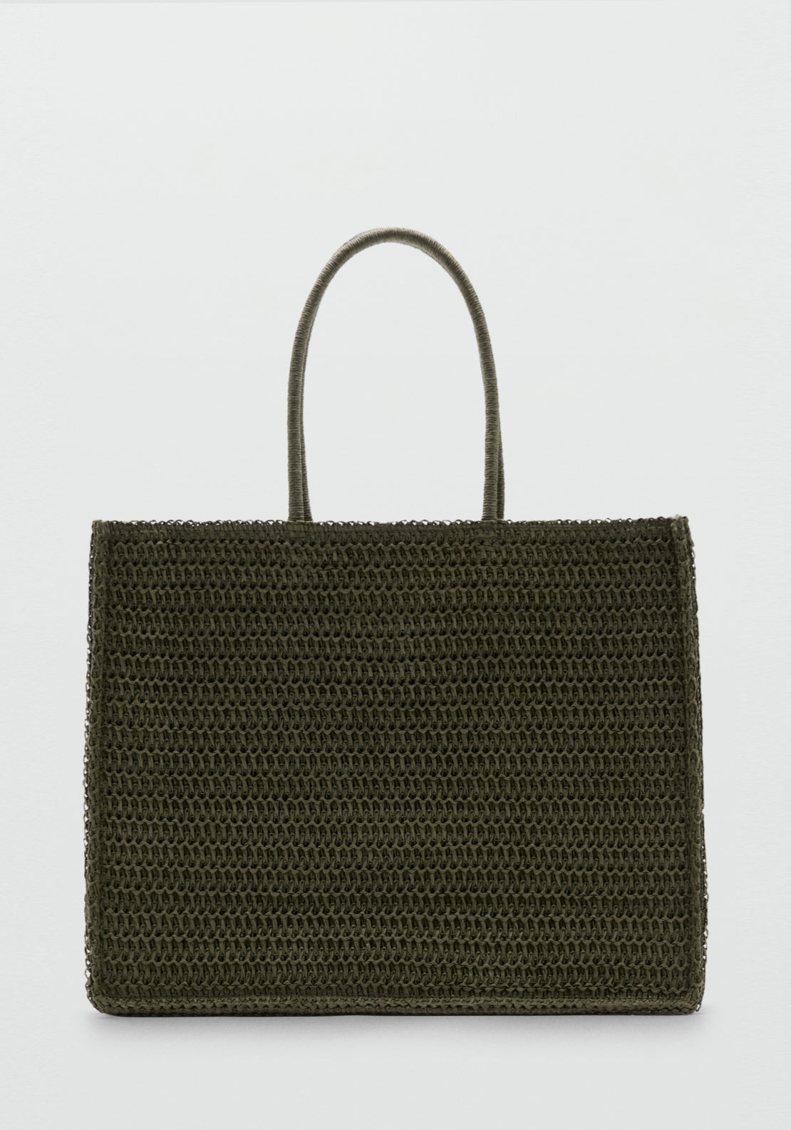 Mango Harper Natural Fibre Tote Bag - Brown 1 Shaws Department Stores