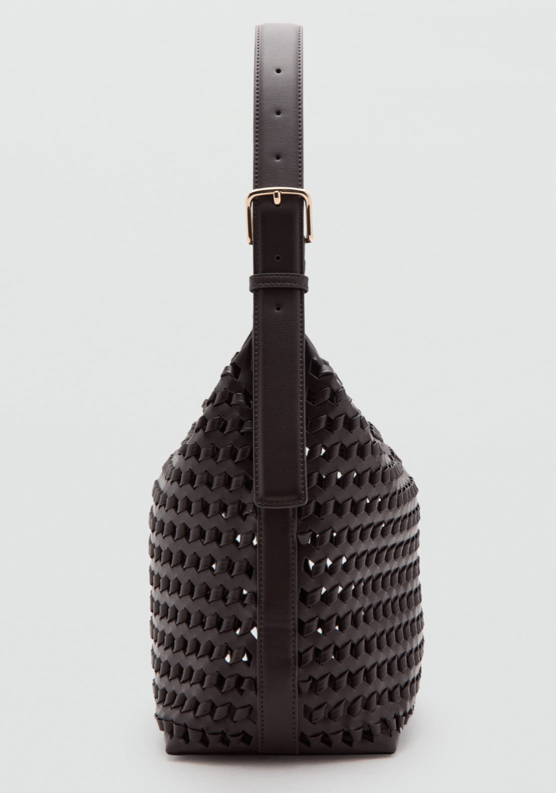 Braided Shoulder Bag - Brown