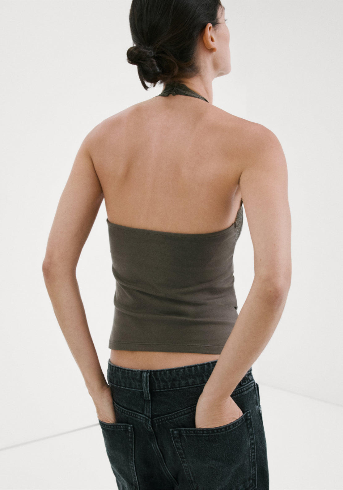 Lace Trim Top - Brown