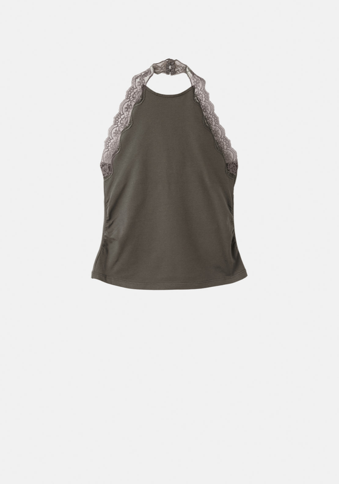 Lace Trim Top - Brown