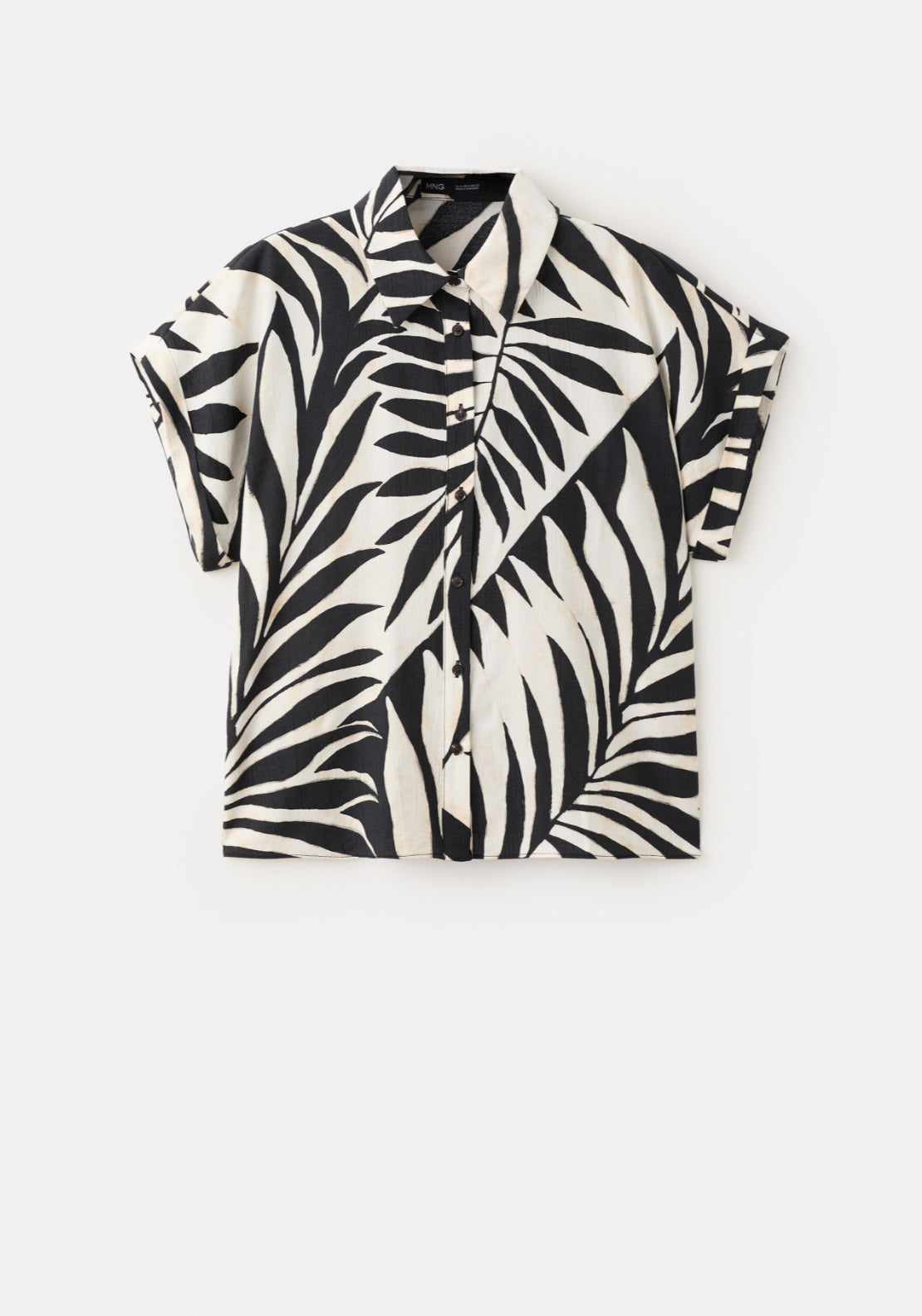 Flowy Printed Shirt - Black And White