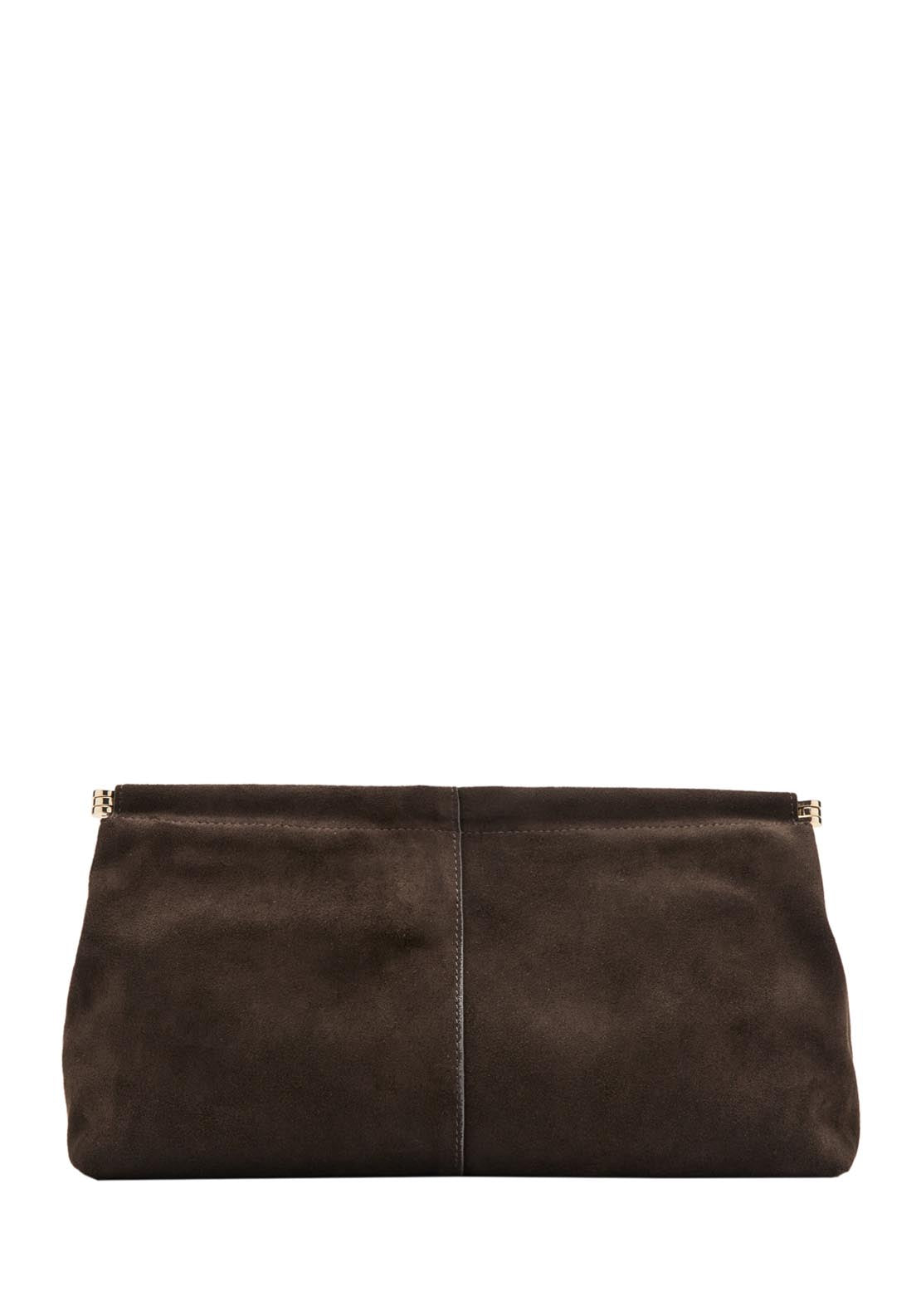 Suede Handbag - Brown