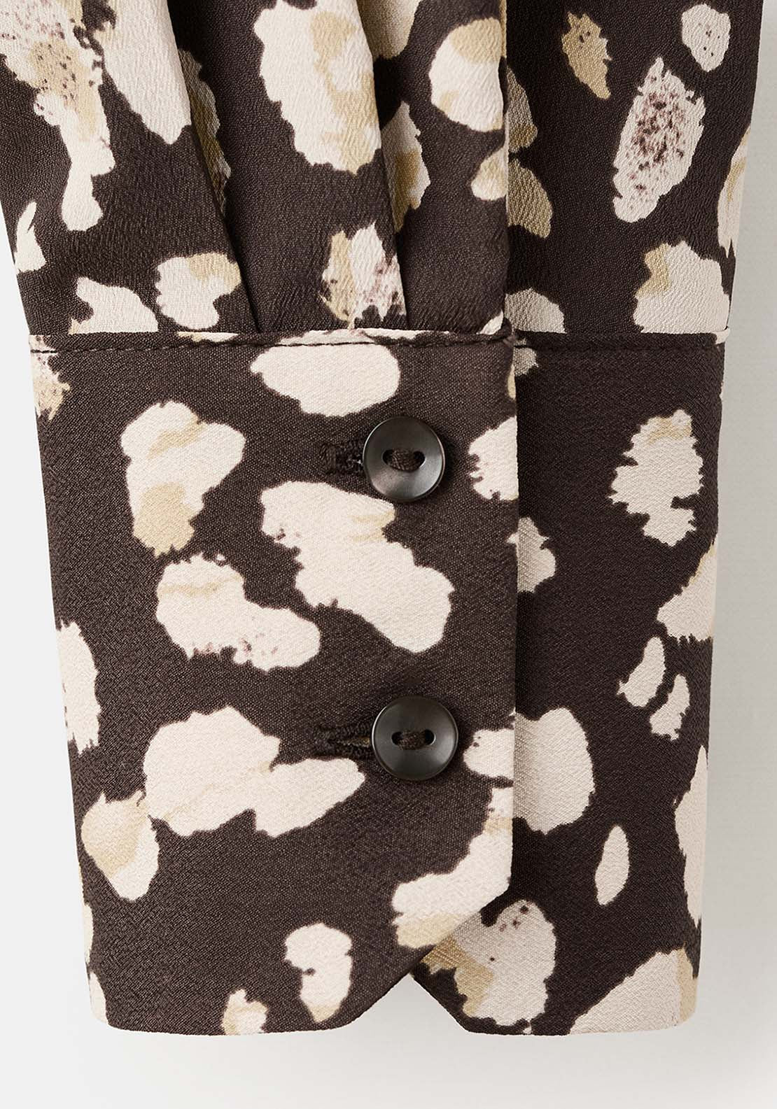 Straight Cut Animal Print Blouse - Brown