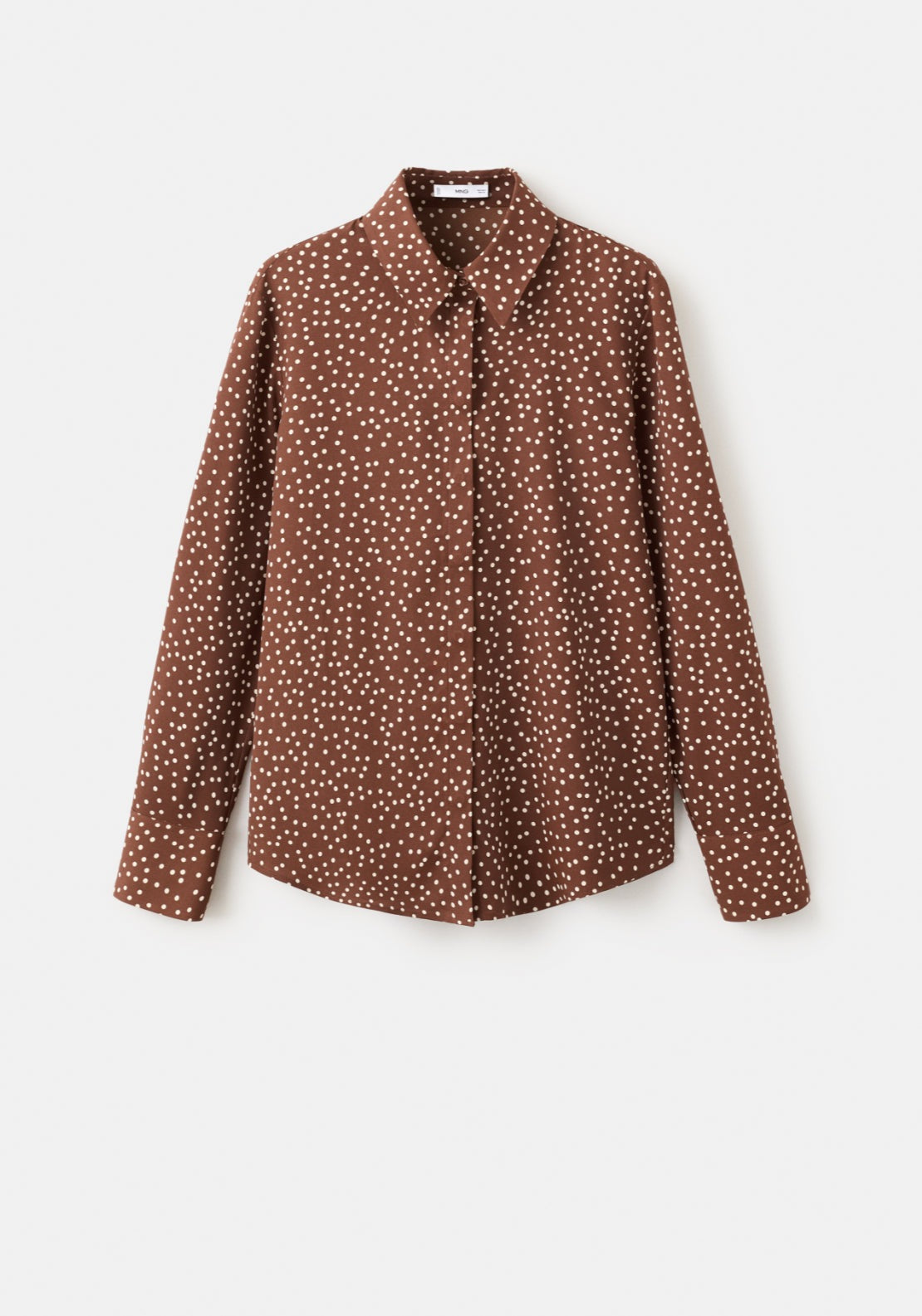 Printed Straight Shirt - Brown