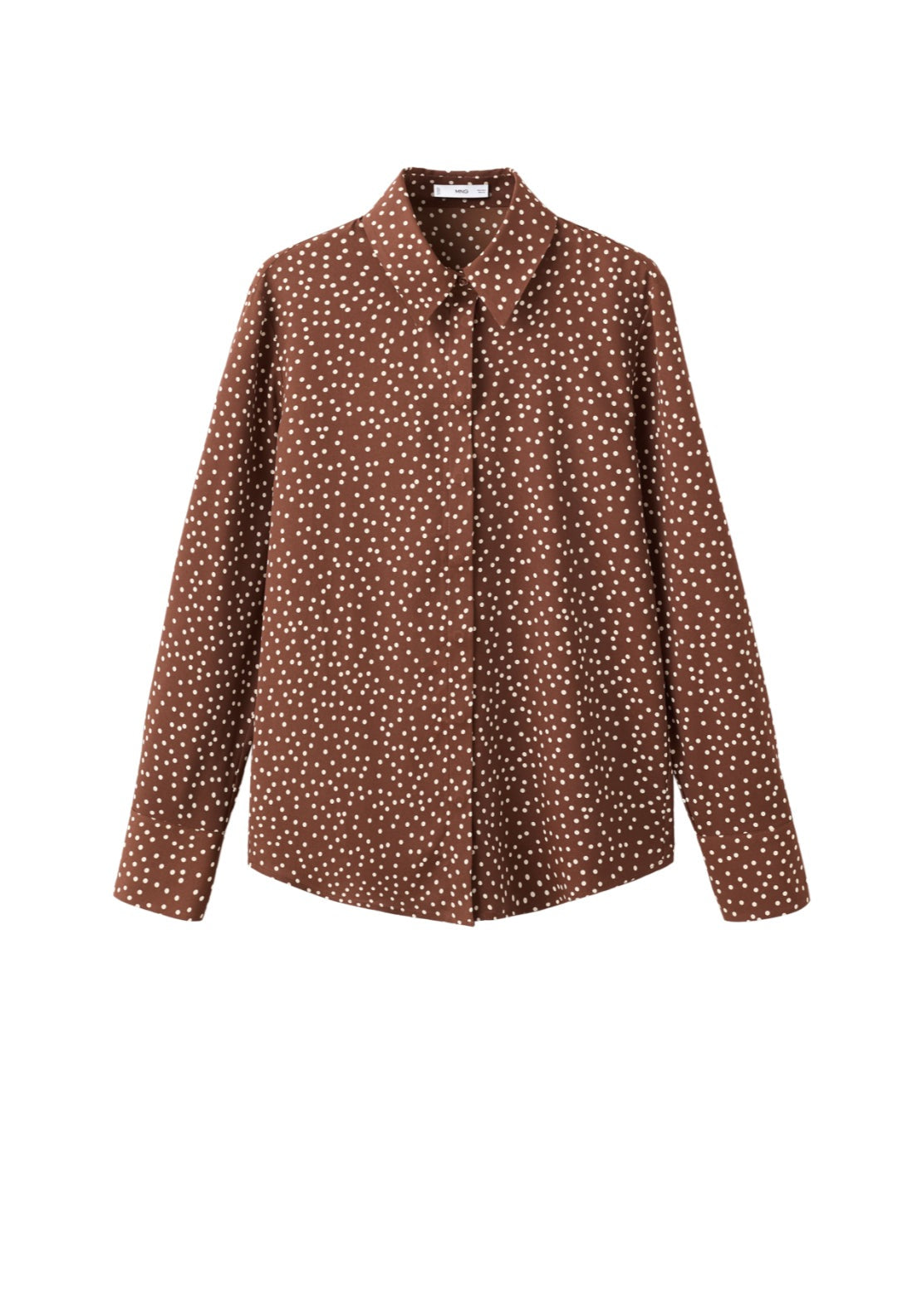 Printed Straight Shirt - Brown