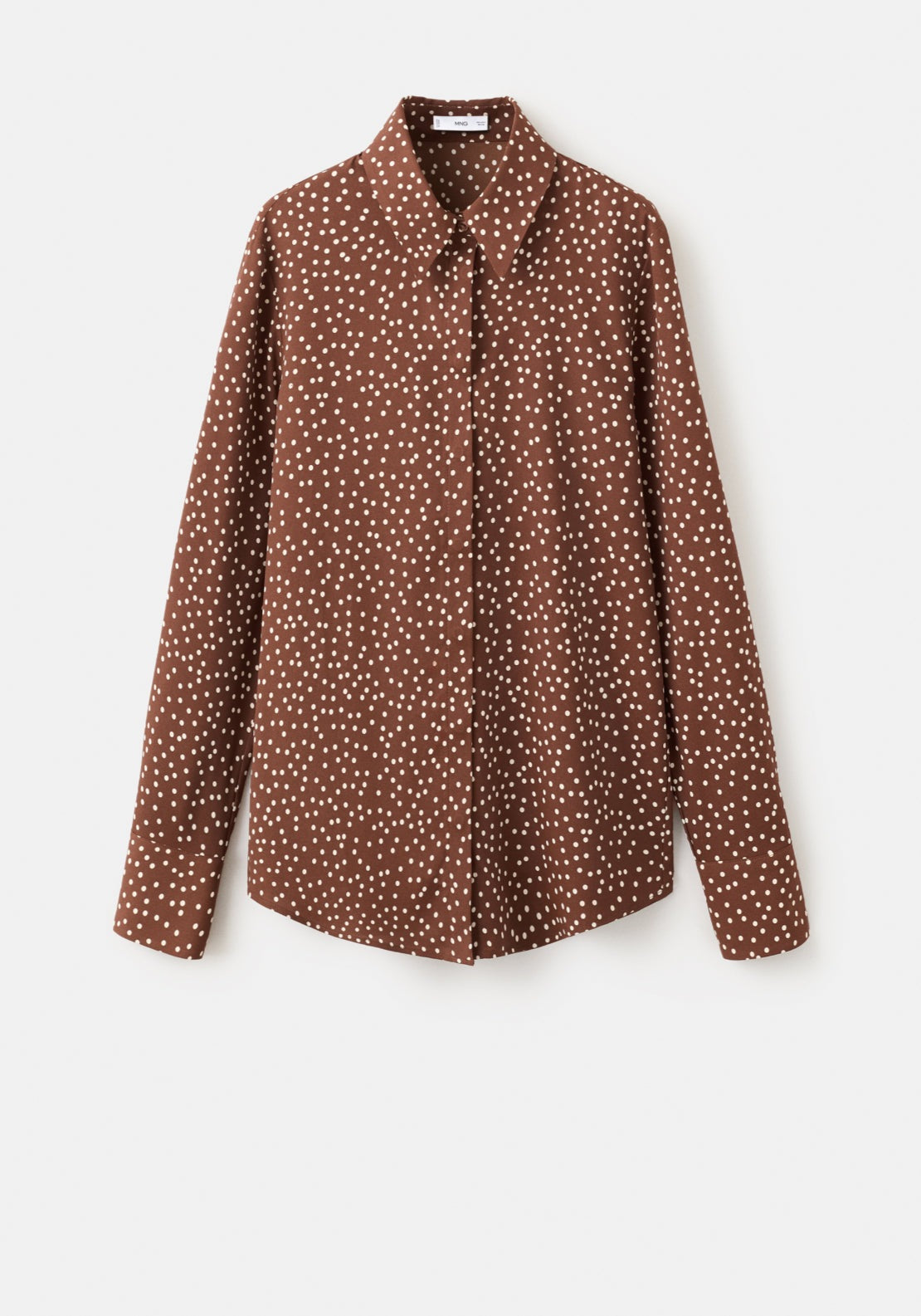 Printed Straight Shirt - Brown