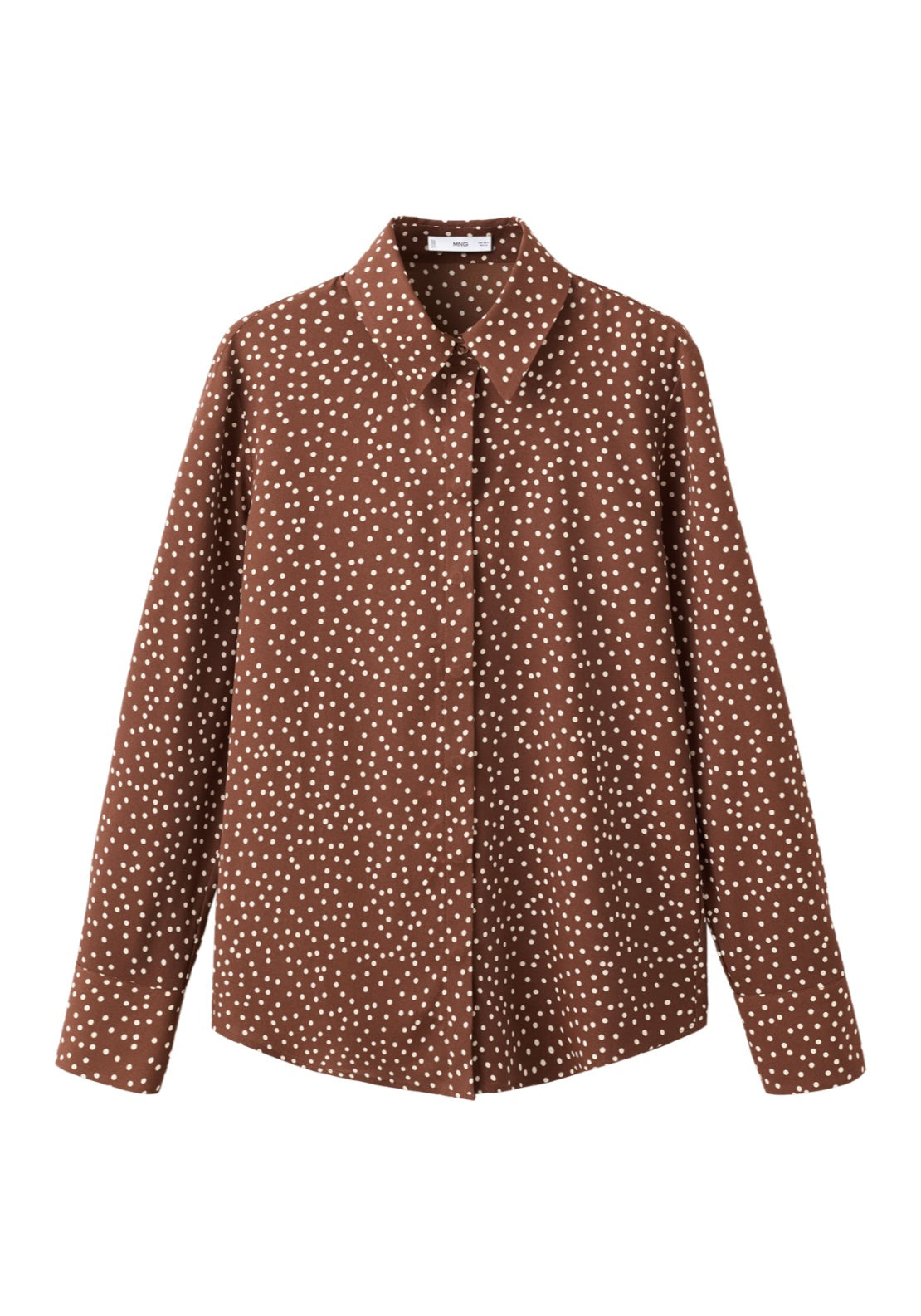 Printed Straight Shirt - Brown