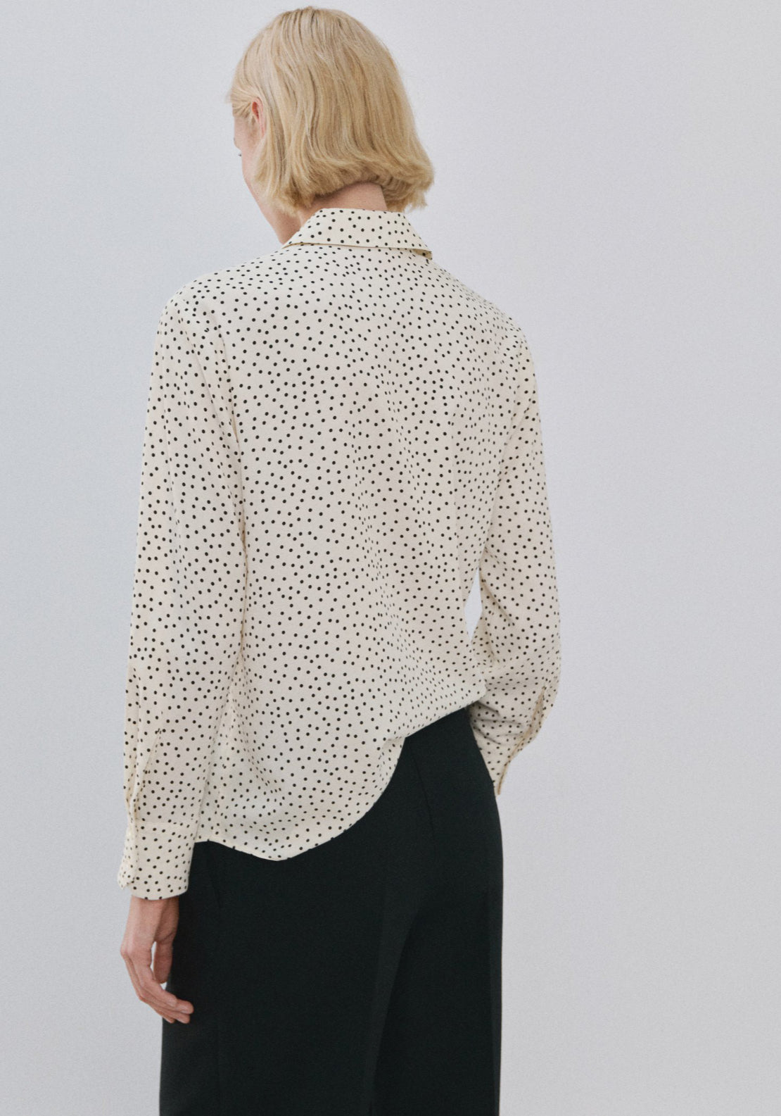 Straight Cut Animal Print Blouse - Cream