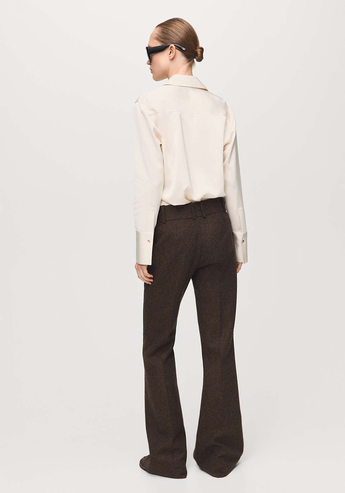 Satin Finish Flowy Shirt - Cream