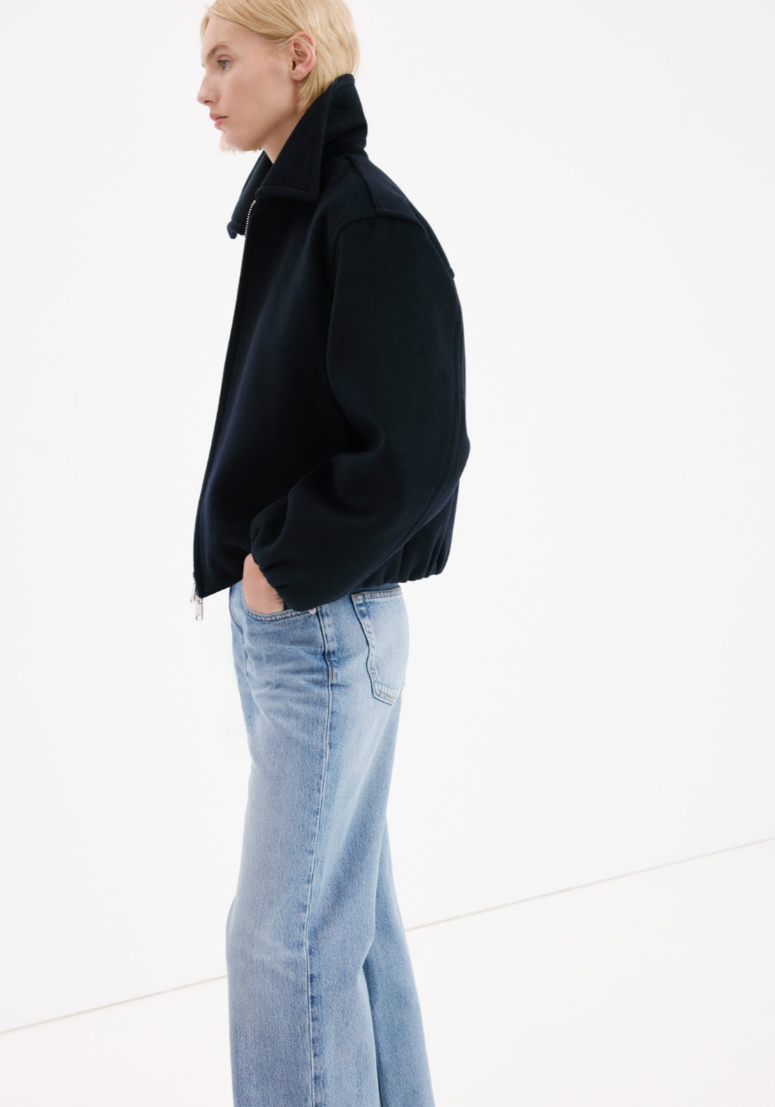 Straight Low Waist Jeans - Blue