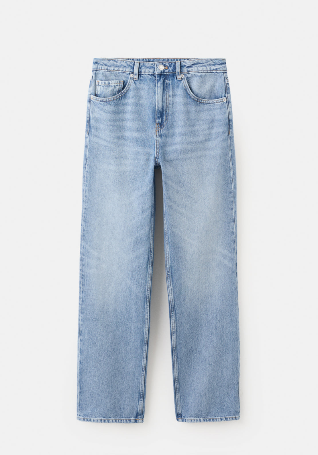 Straight Low Waist Jeans - Blue