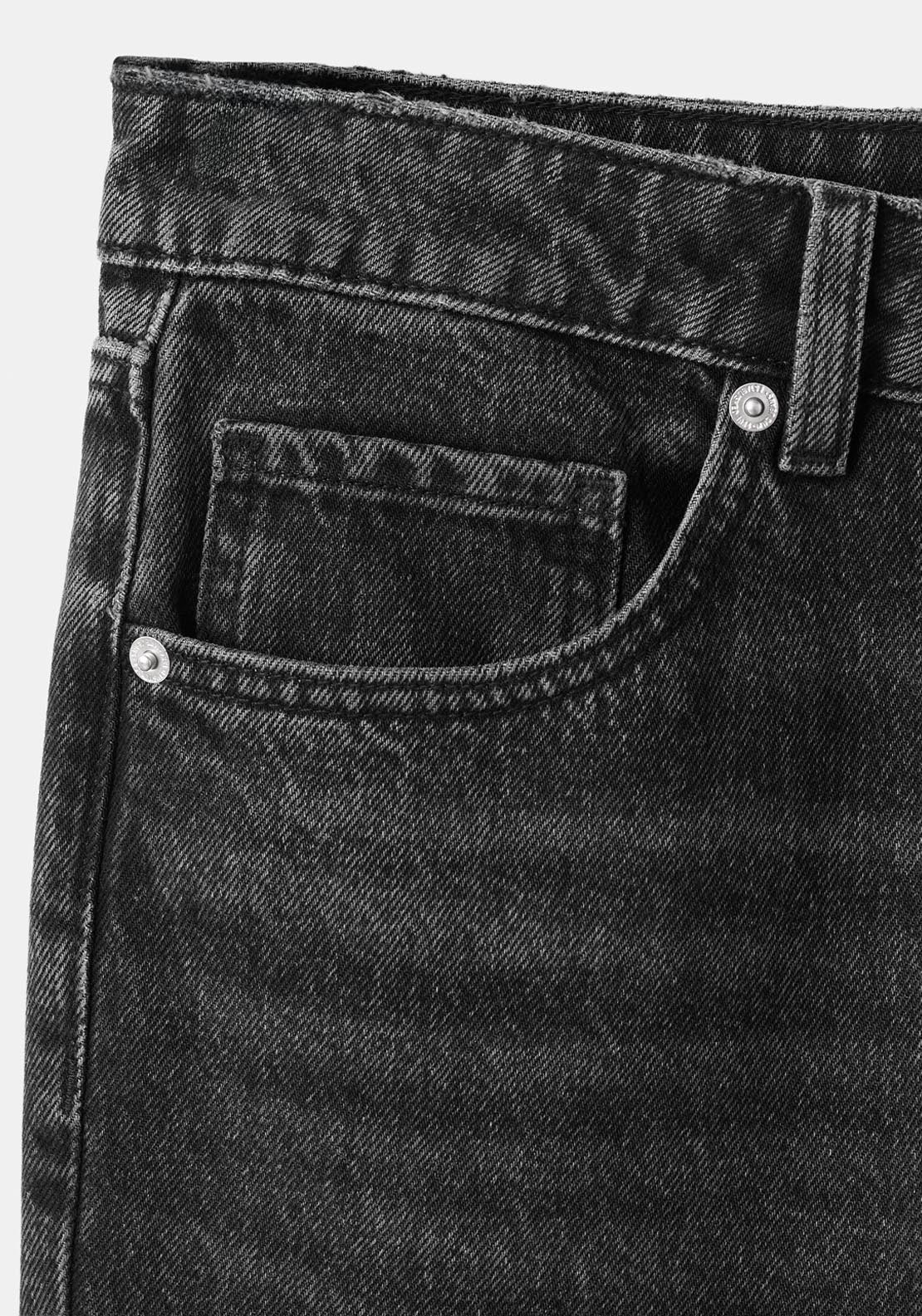 Straight Low Waist Jeans - Grey